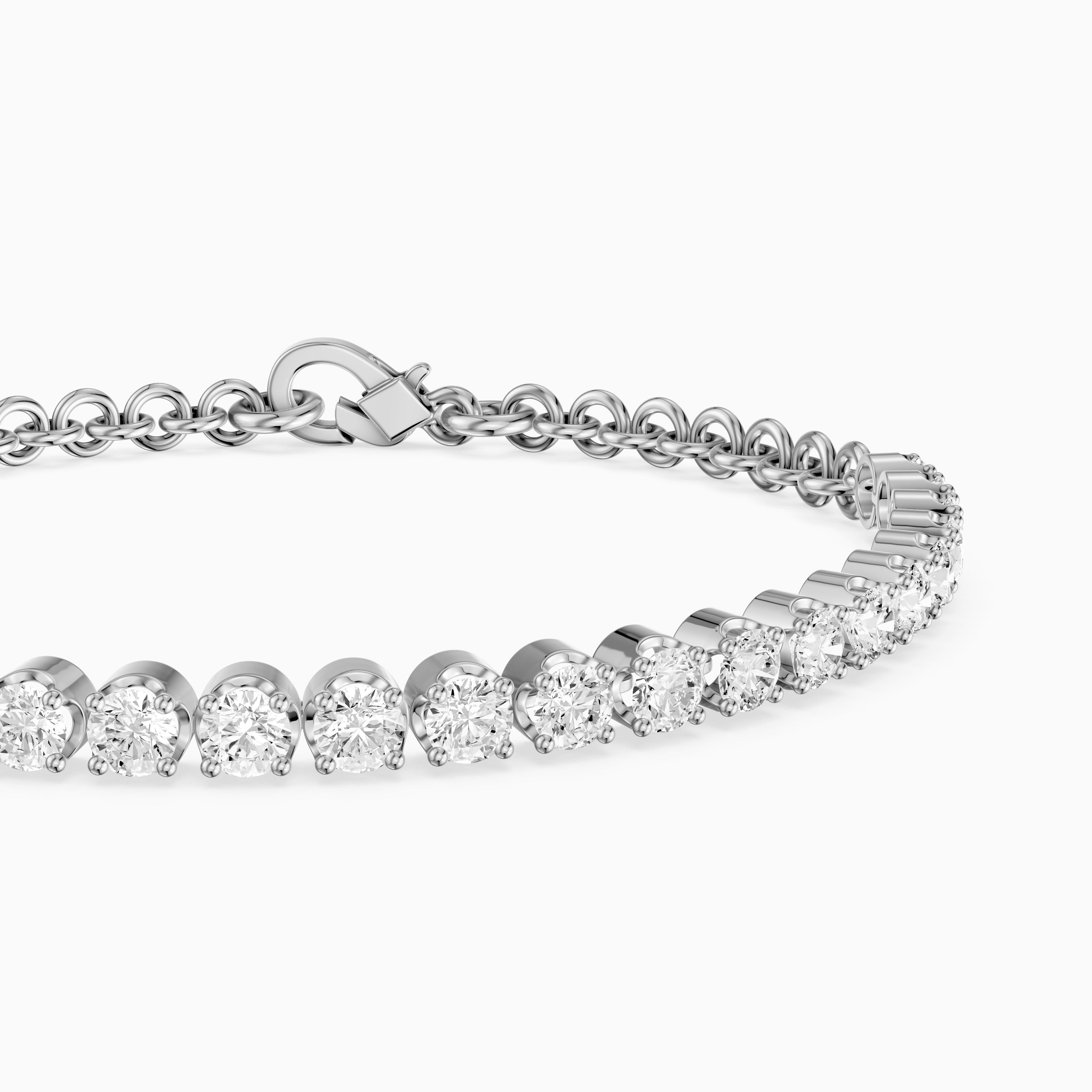 Eloise Round Lab Grown Diamond Four Prong Tennis Bracelet