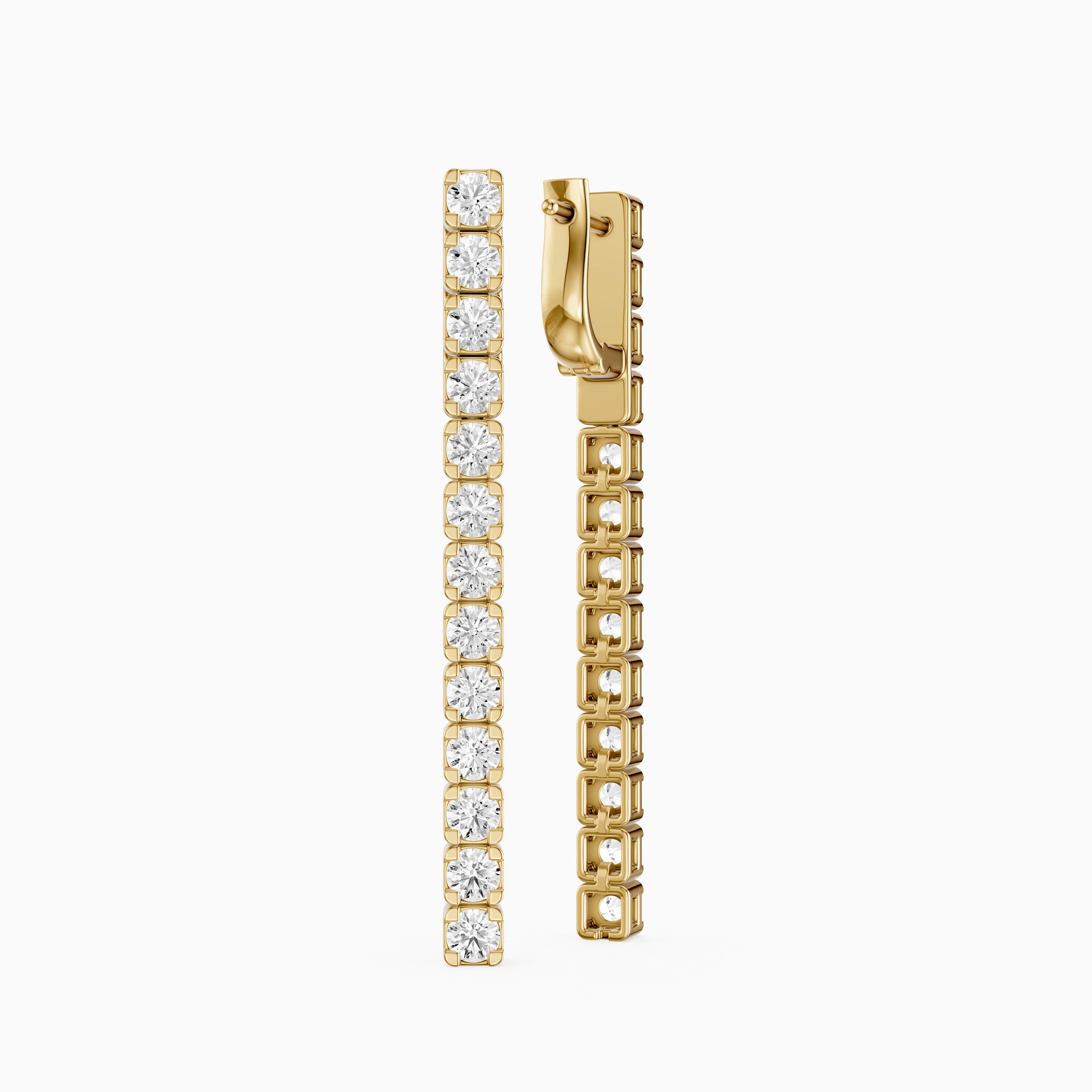 Odette Round Lab Grown Diamond Tennis Drop Earrings