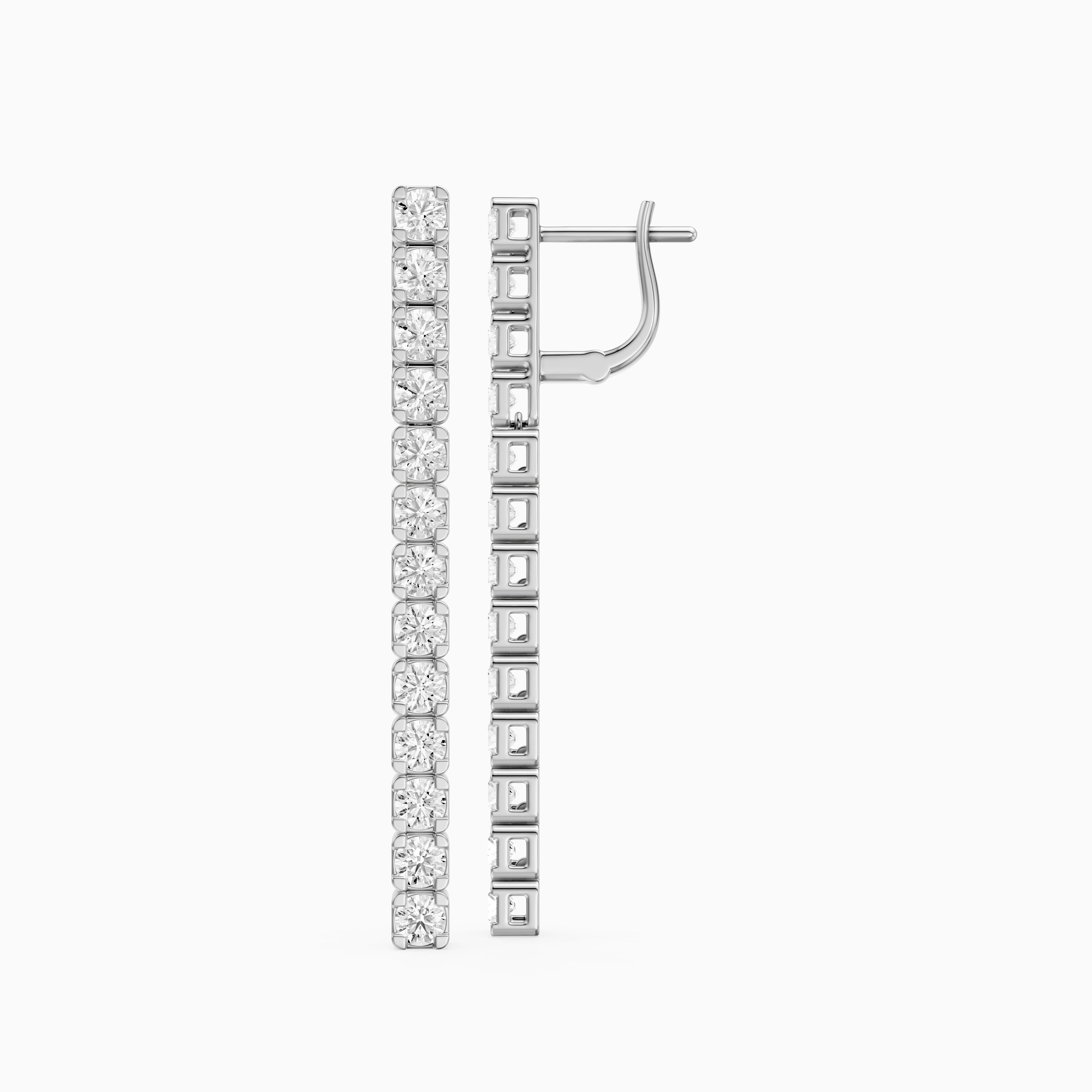 Odette Round Lab Grown Diamond Tennis Drop Earrings