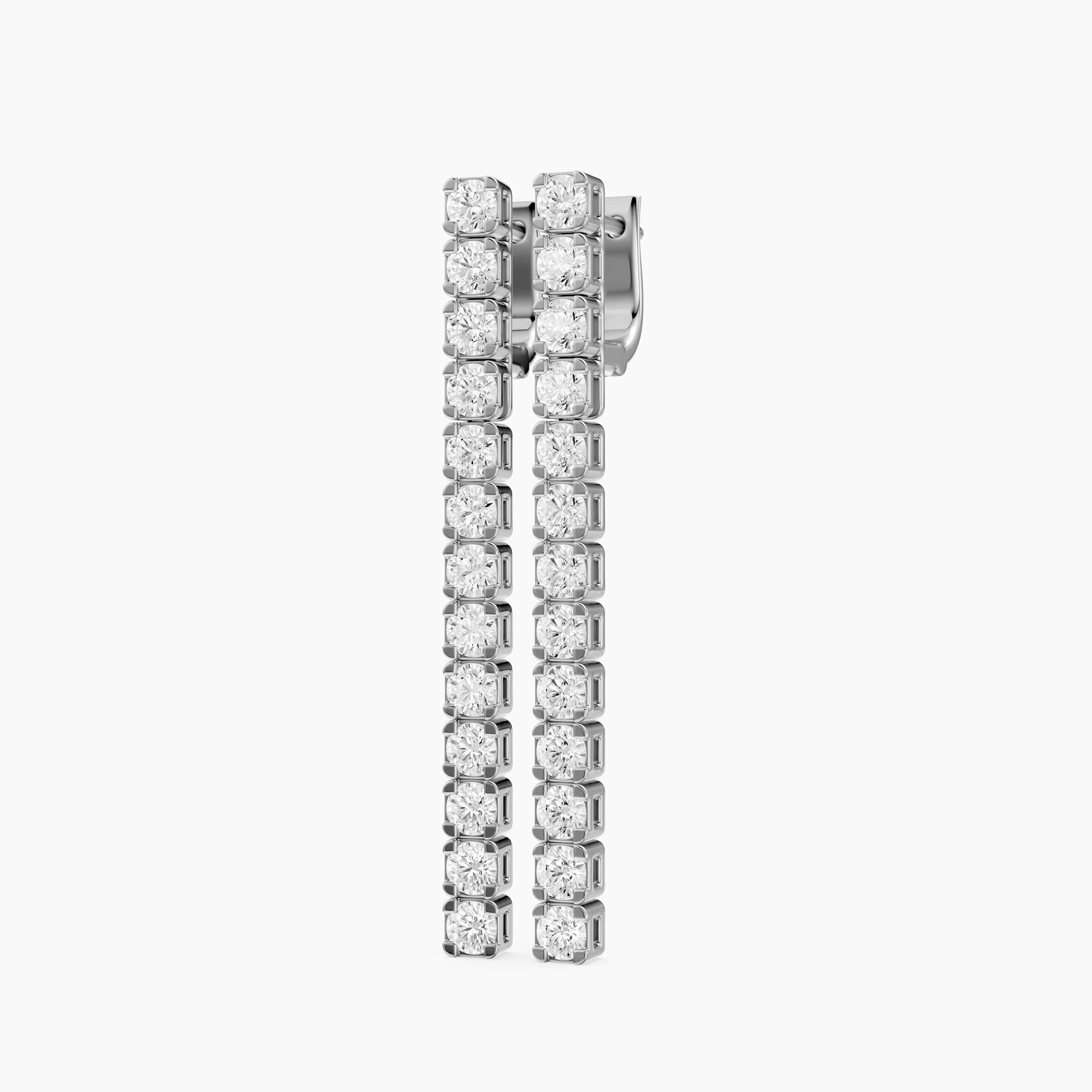 Odette Round Lab Grown Diamond Tennis Drop Earrings