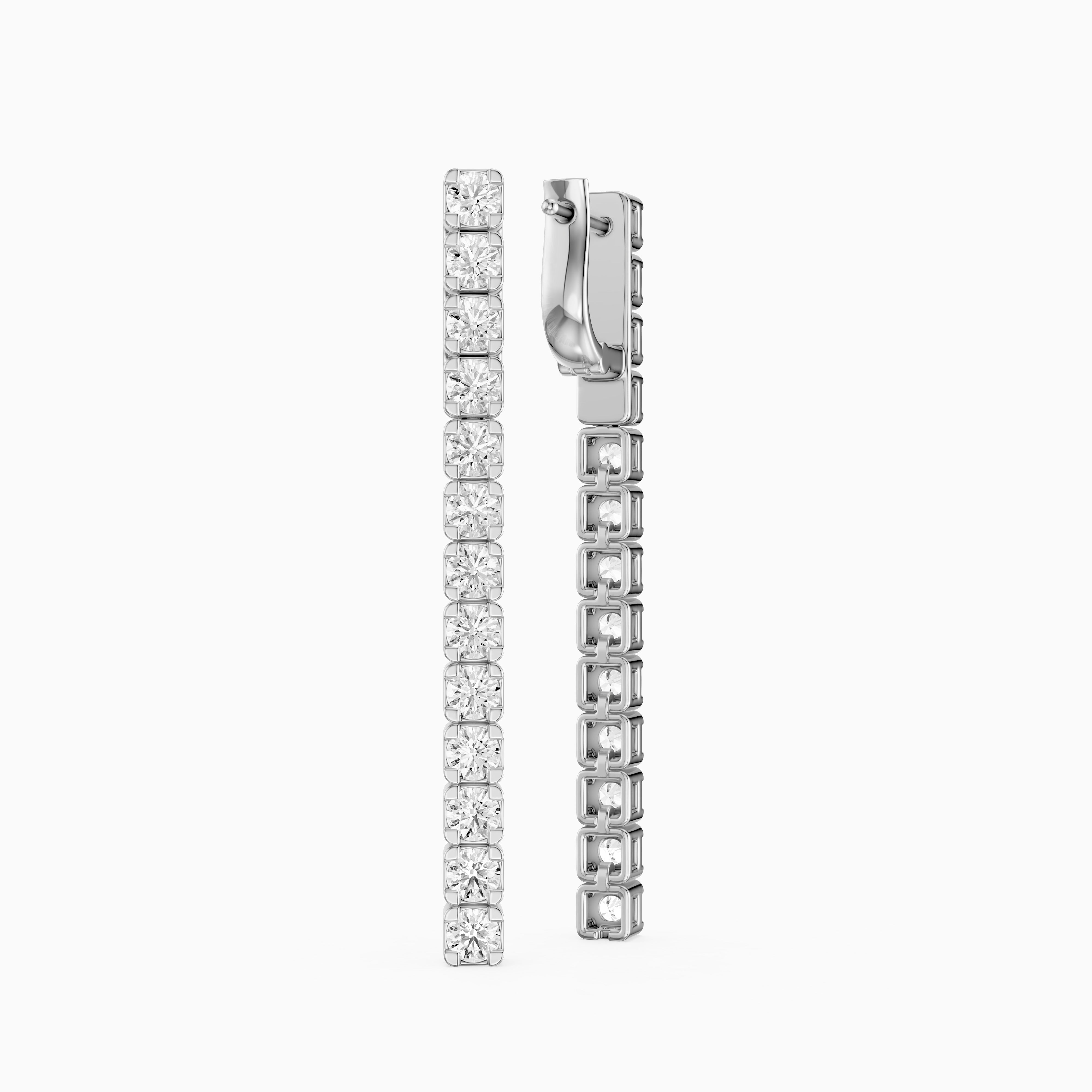 Odette Round Lab Grown Diamond Tennis Drop Earrings