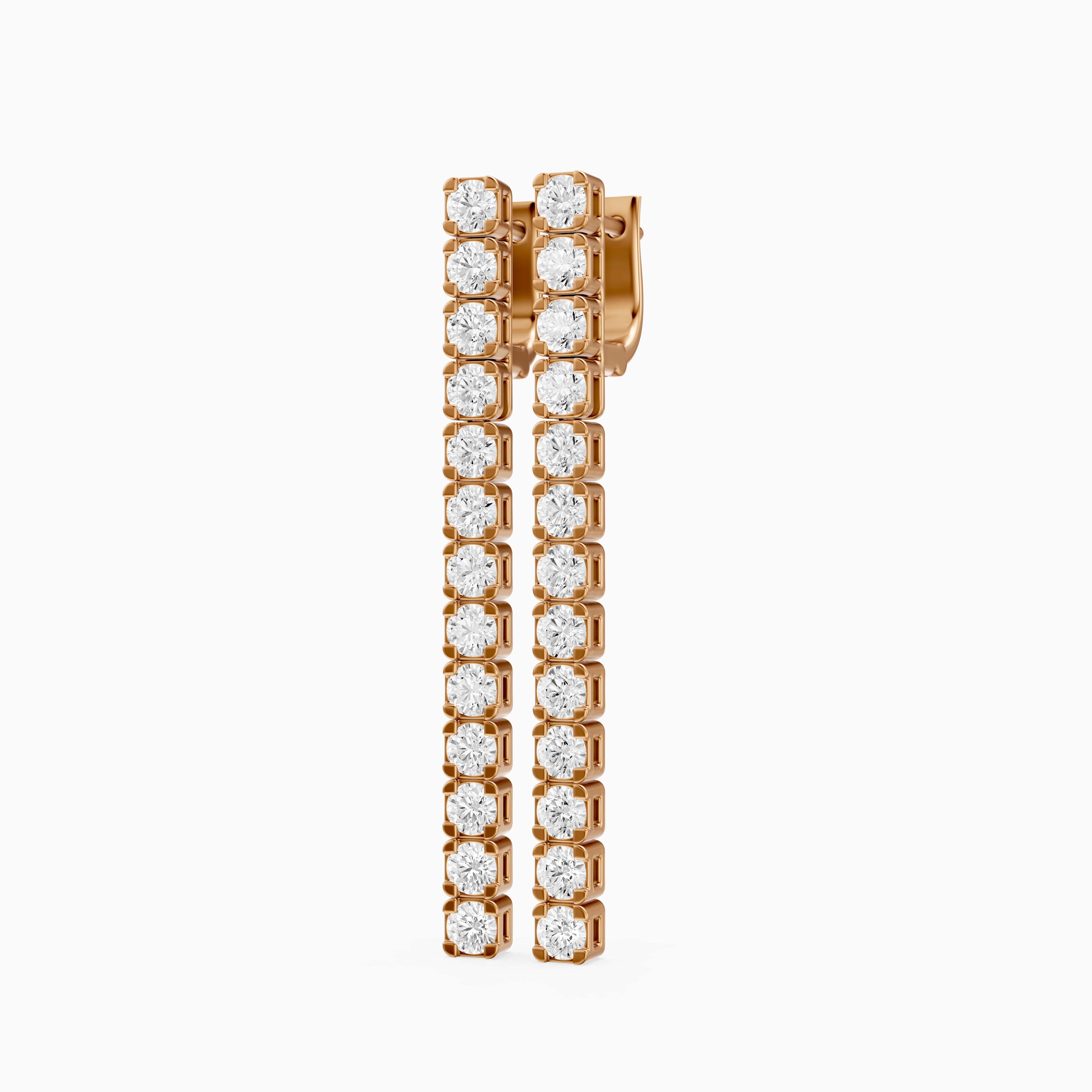 Odette Round Lab Grown Diamond Tennis Drop Earrings