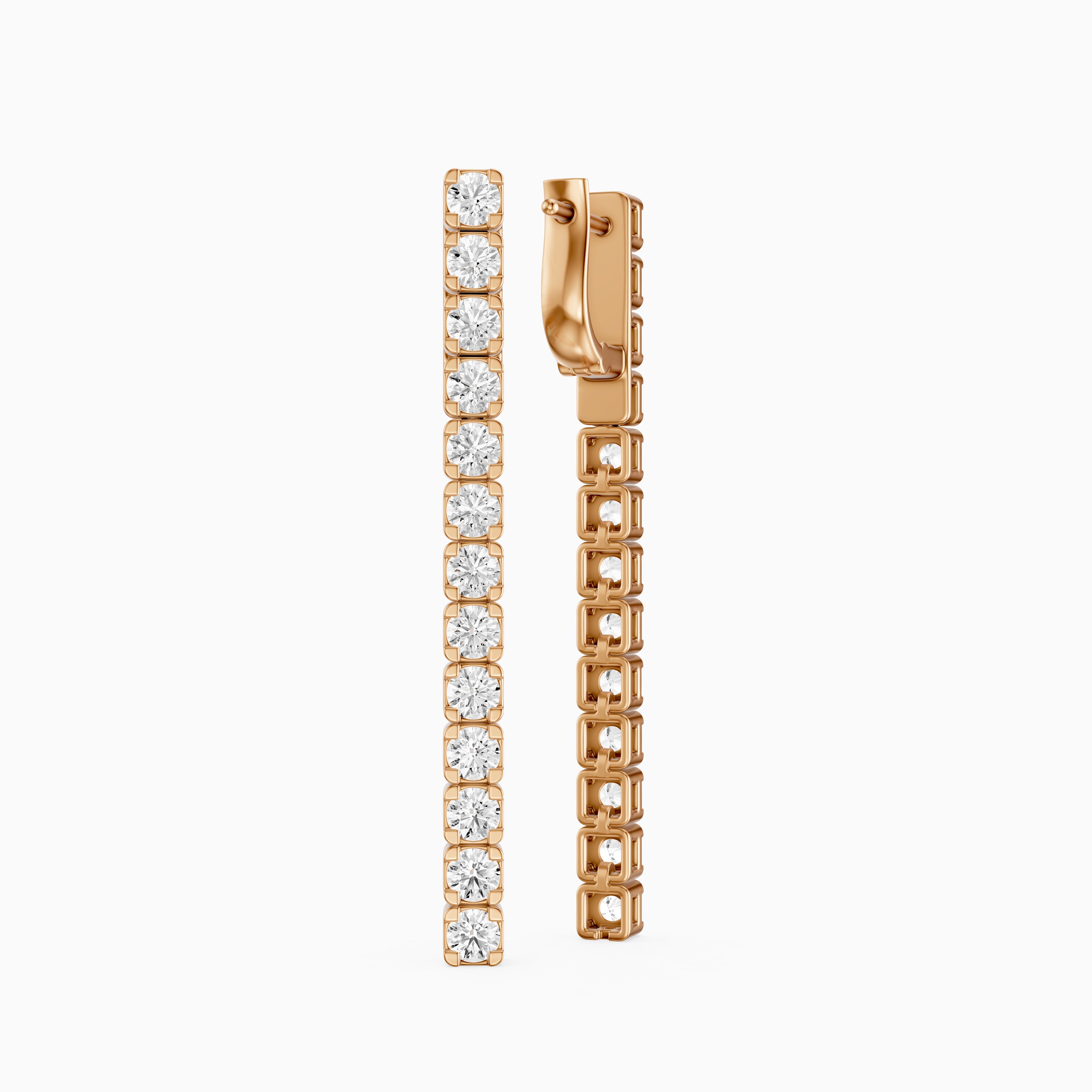 Odette Round Lab Grown Diamond Tennis Drop Earrings