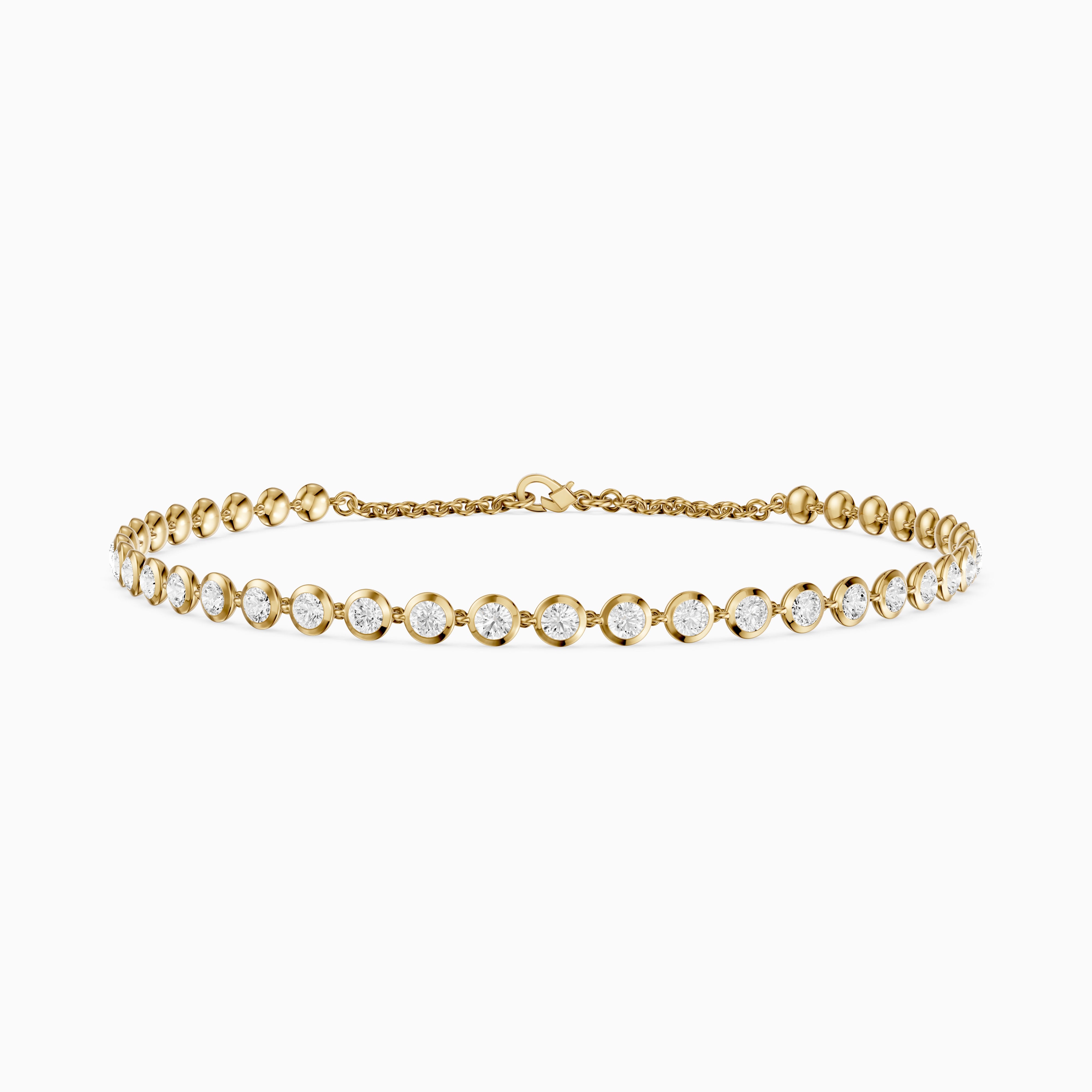 Cecily 3/4 Coverage Round Lab Grown Diamond Bezel Set Tennis Bracelet