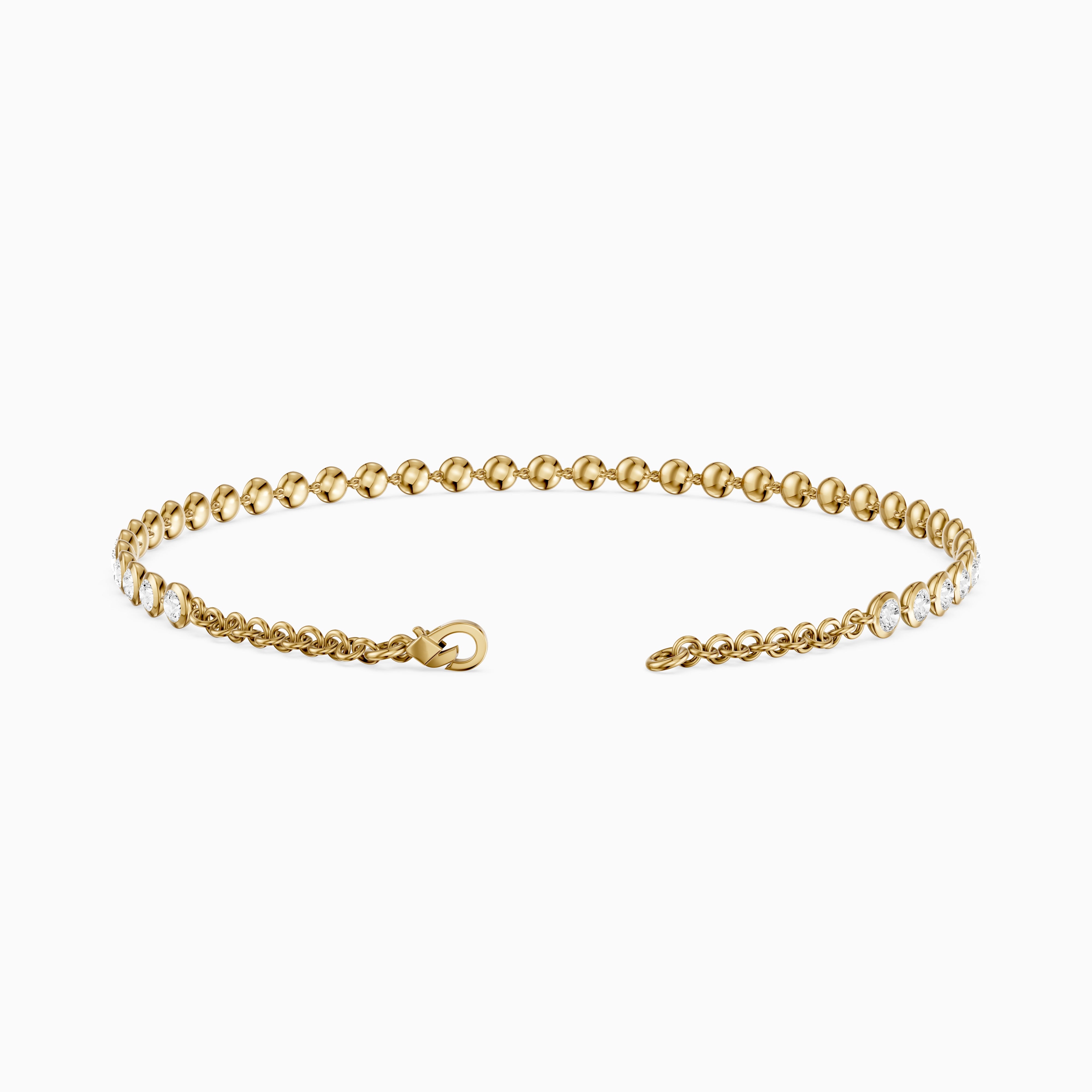 Cecily 3/4 Coverage Round Lab Grown Diamond Bezel Set Tennis Bracelet