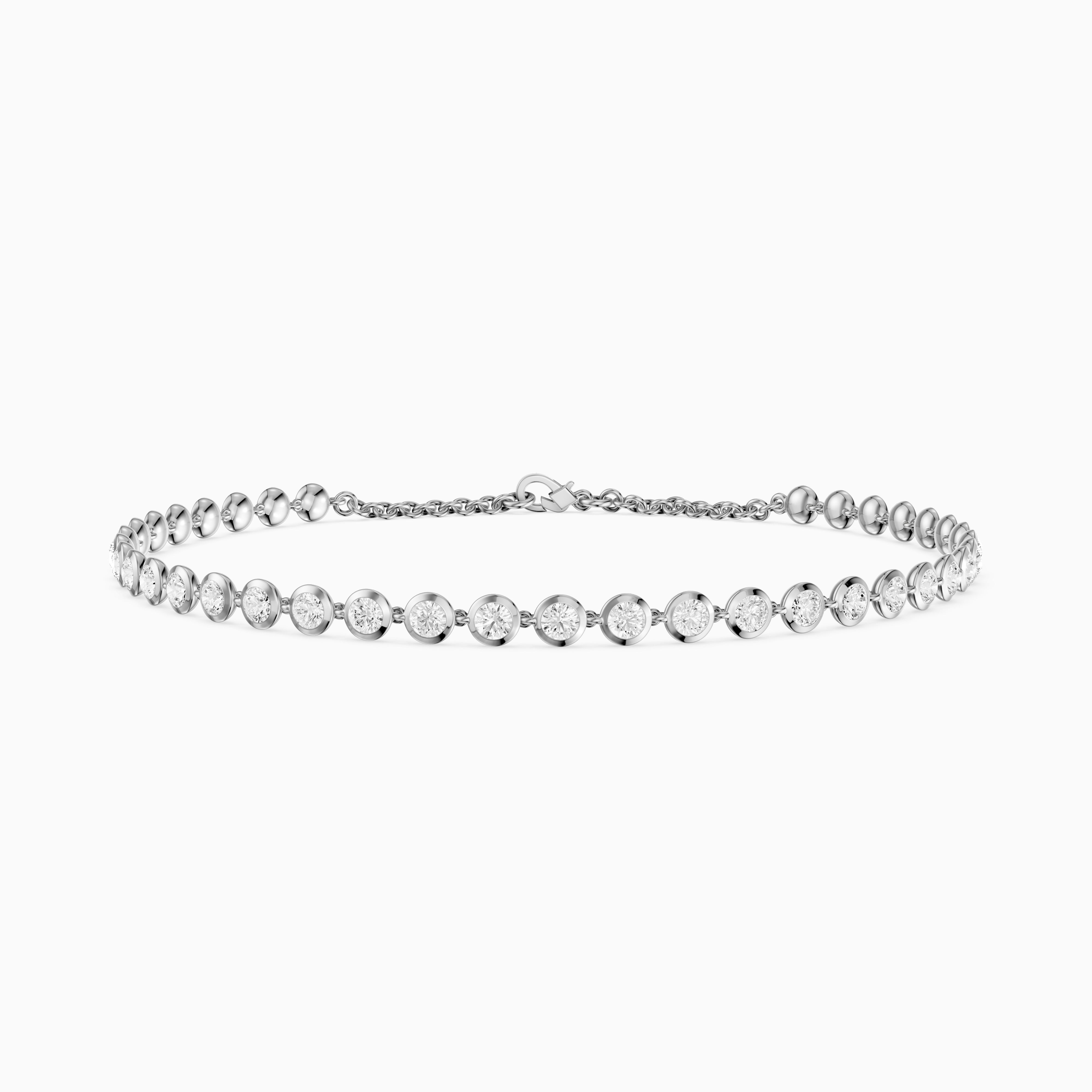 Cecily 3/4 Coverage Round Lab Grown Diamond Bezel Set Tennis Bracelet