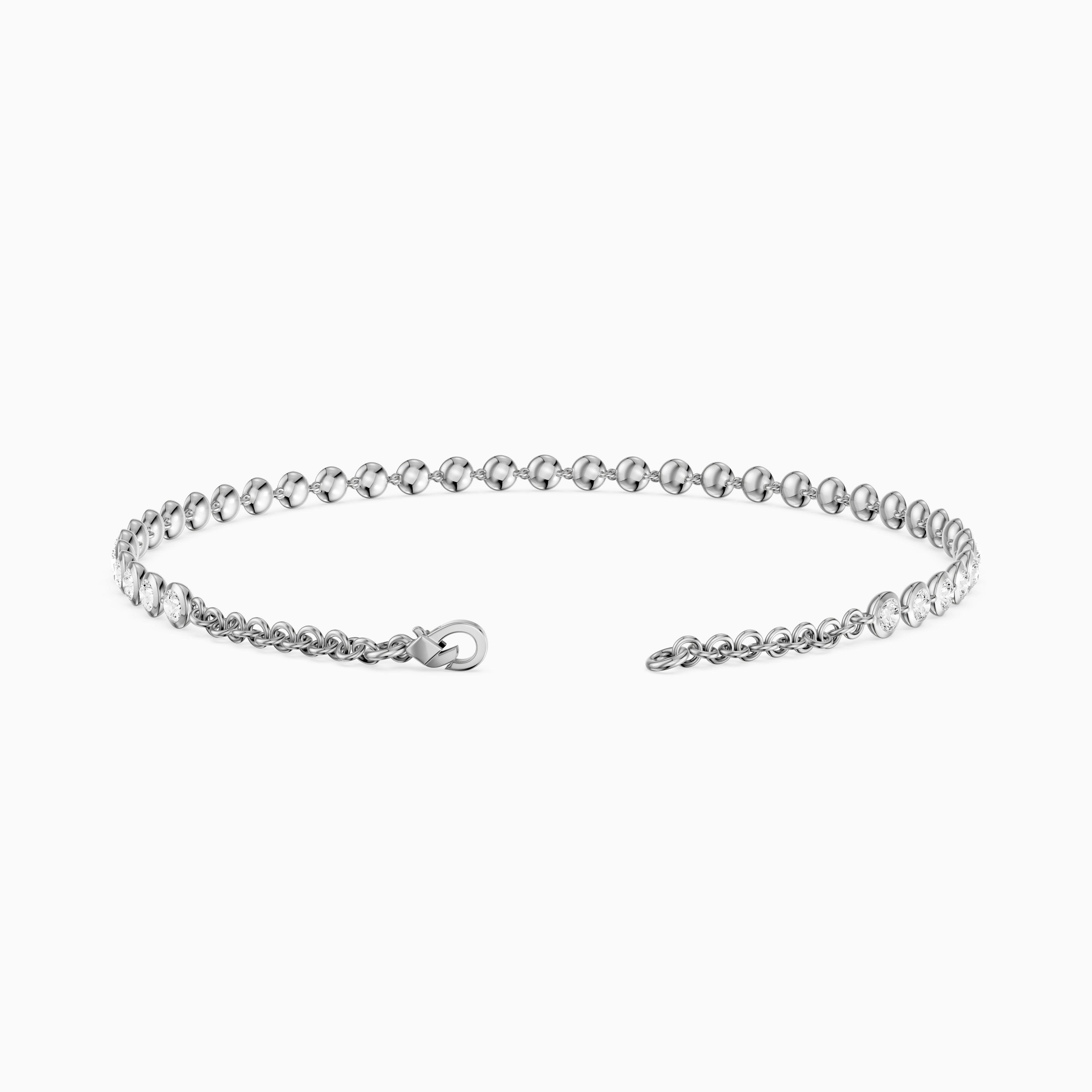 Cecily 3/4 Coverage Round Lab Grown Diamond Bezel Set Tennis Bracelet