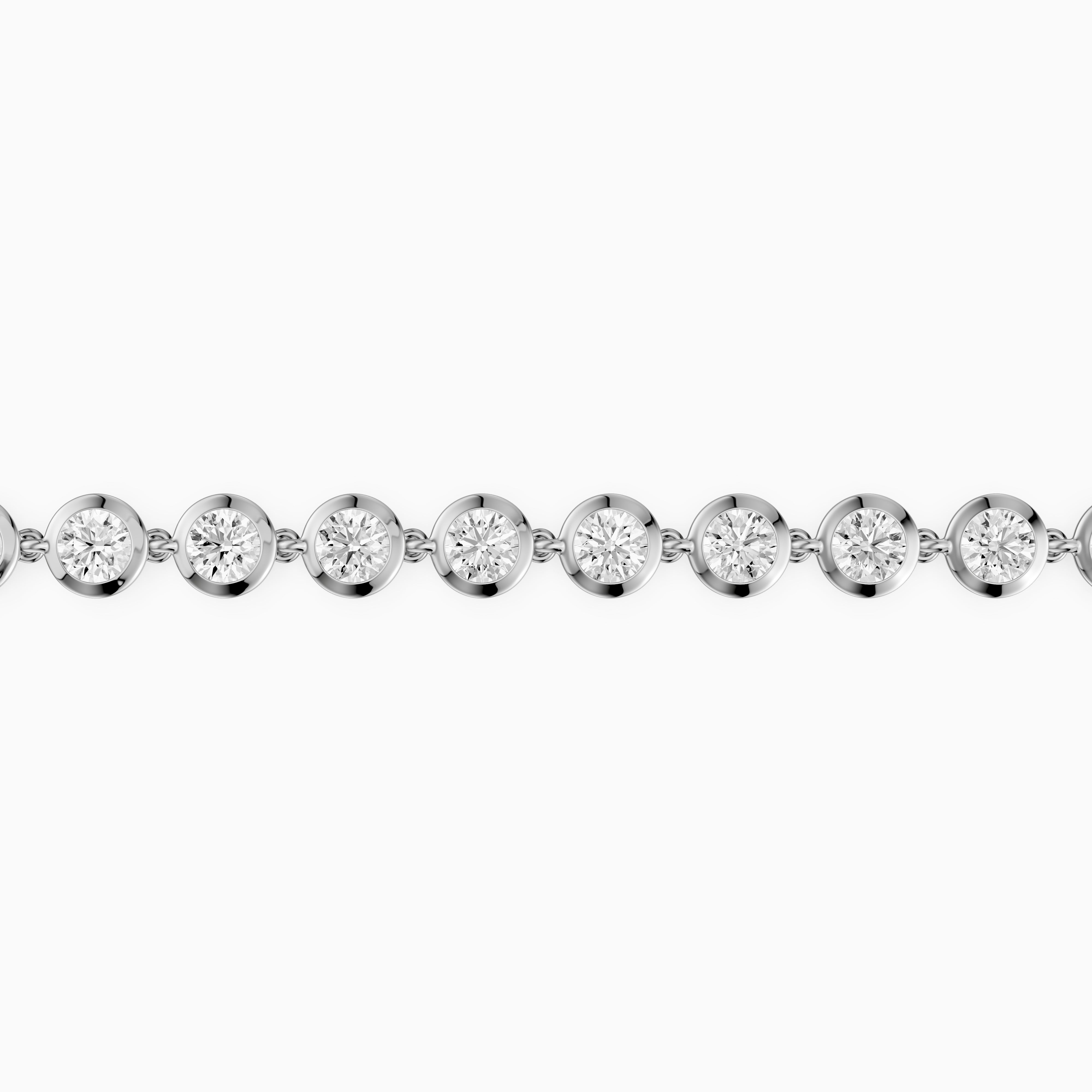 Cecily 3/4 Coverage Round Lab Grown Diamond Bezel Set Tennis Bracelet