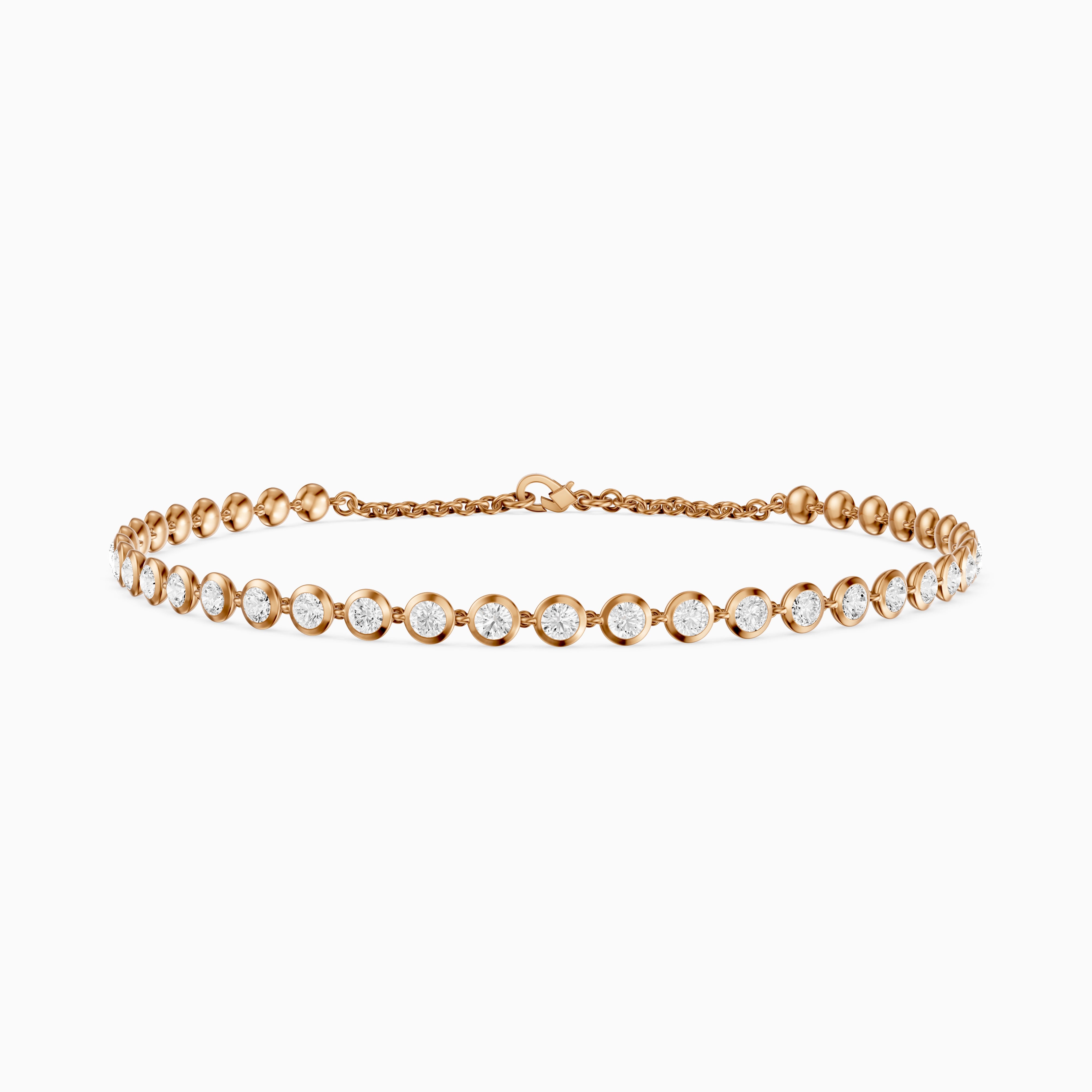 Cecily 3/4 Coverage Round Lab Grown Diamond Bezel Set Tennis Bracelet