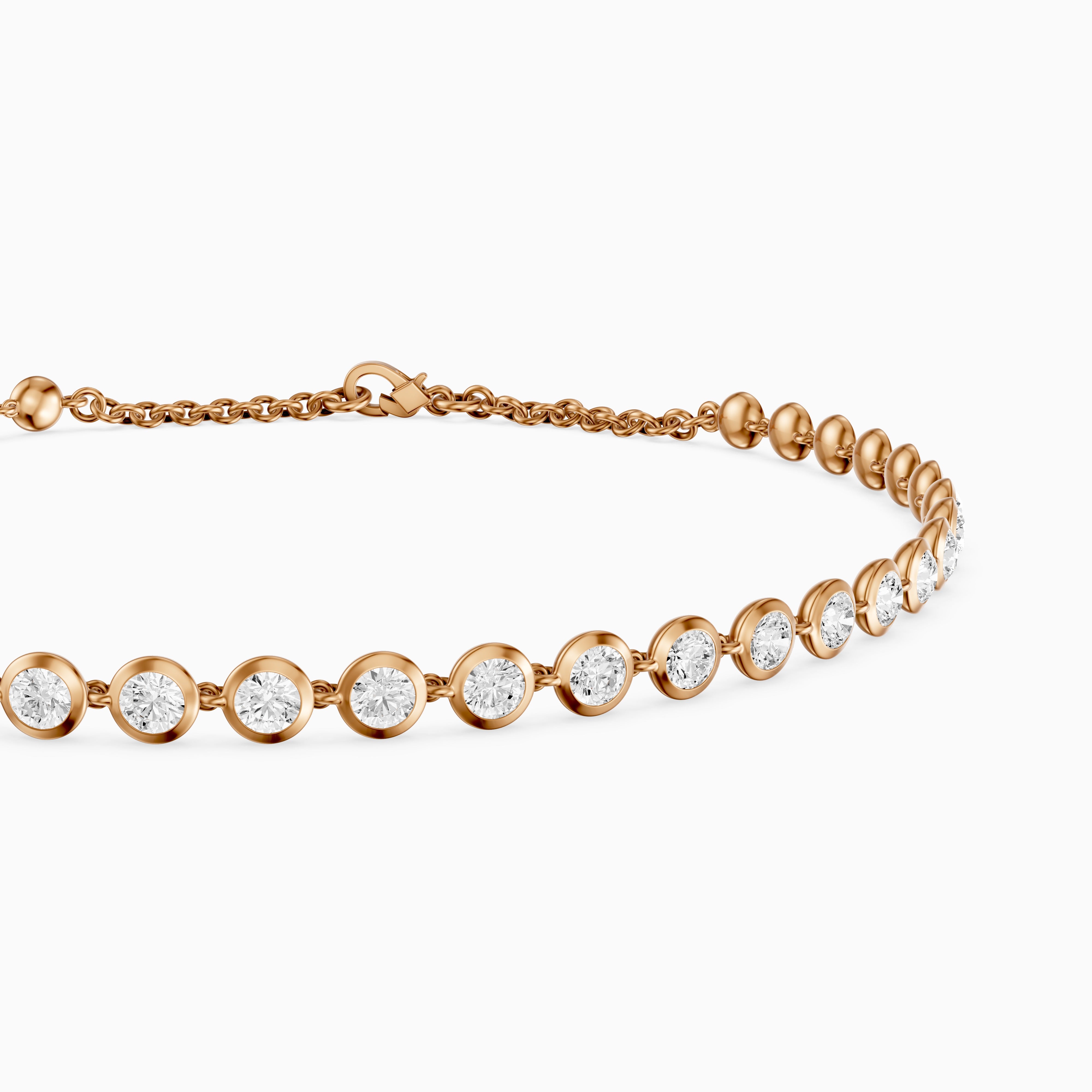 Cecily 3/4 Coverage Round Lab Grown Diamond Bezel Set Tennis Bracelet