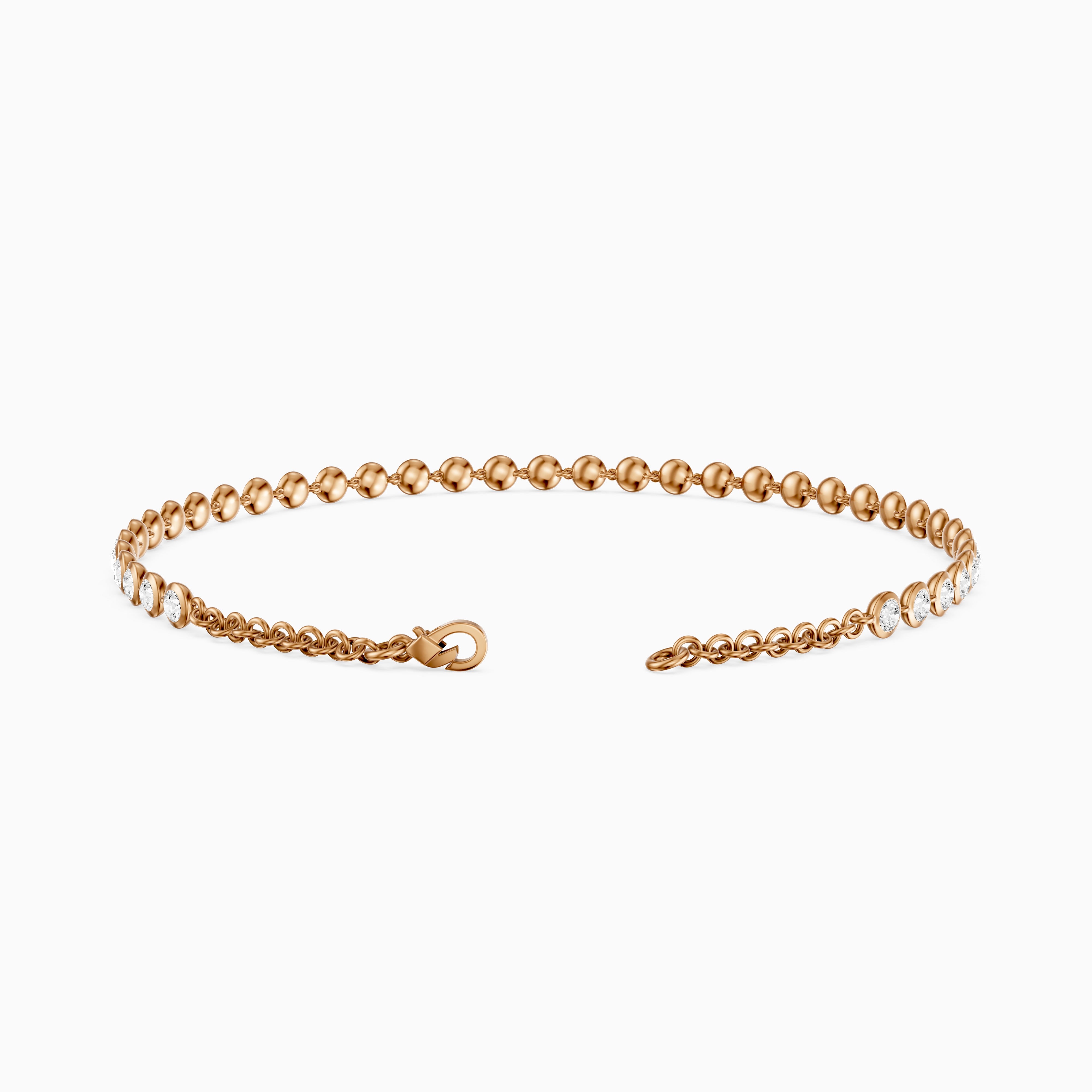 Cecily 3/4 Coverage Round Lab Grown Diamond Bezel Set Tennis Bracelet