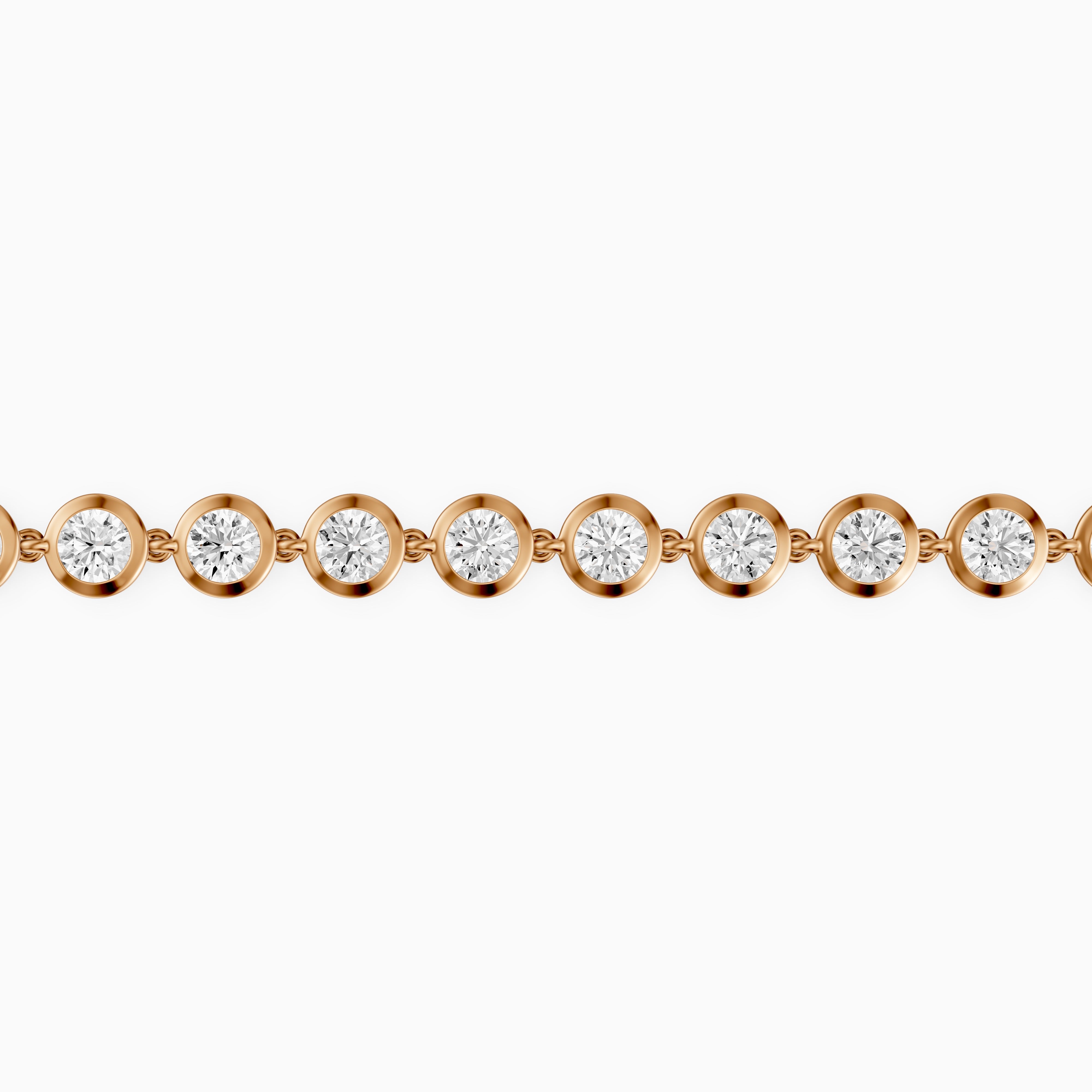 Cecily 3/4 Coverage Round Lab Grown Diamond Bezel Set Tennis Bracelet