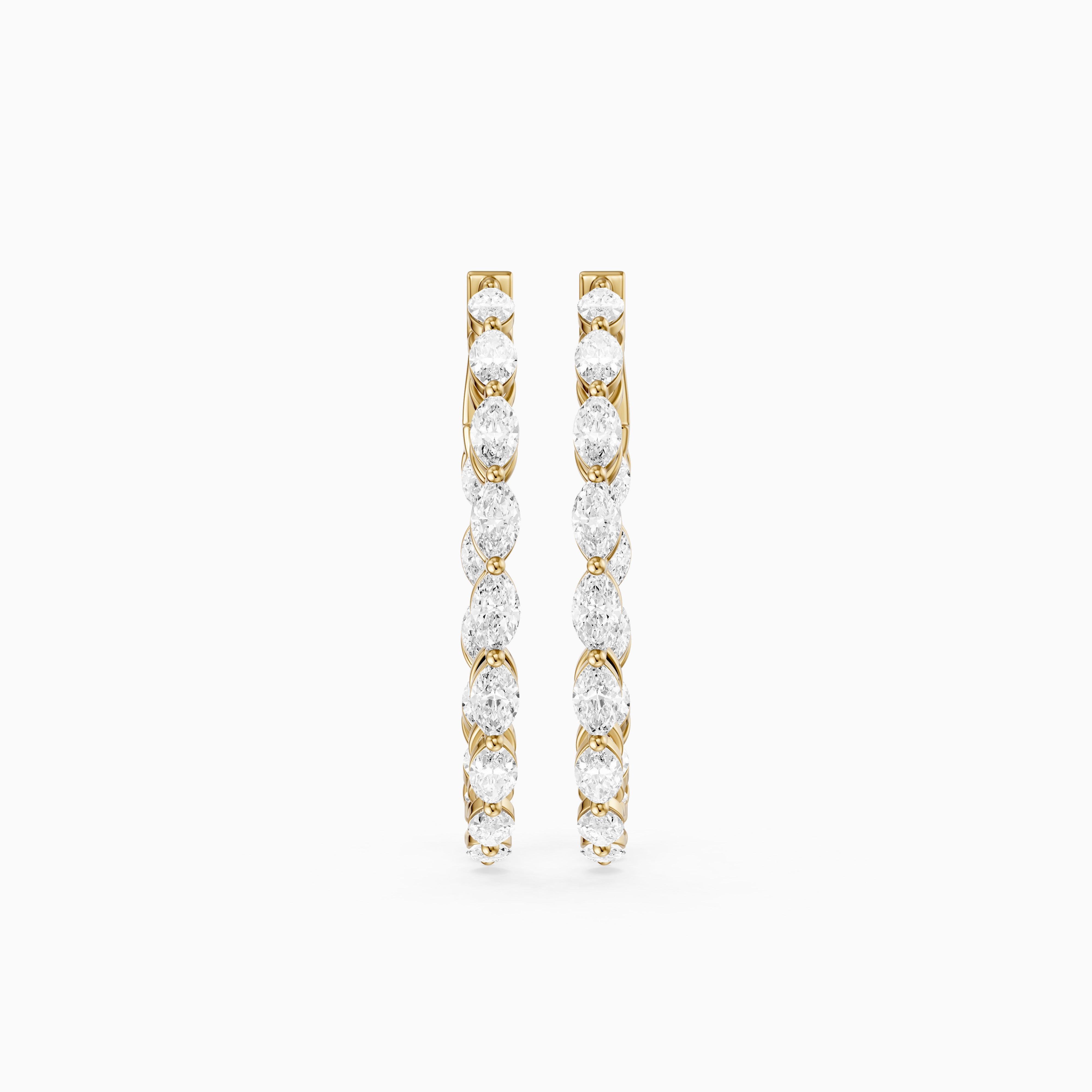 Kirstine Marquise Lab Grown Diamond Inside Out Hoop Earrings