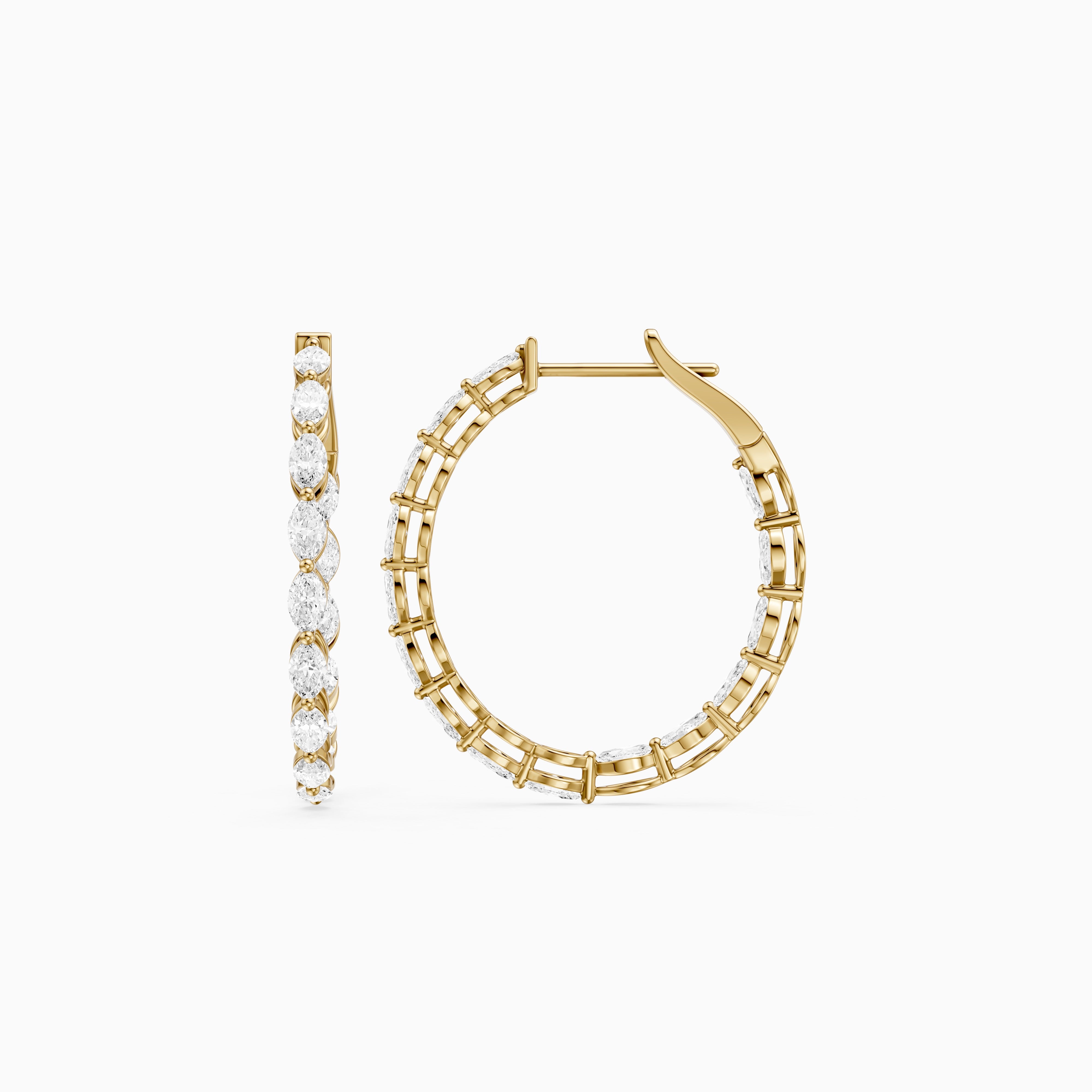 Kirstine Marquise Lab Grown Diamond Inside Out Hoop Earrings