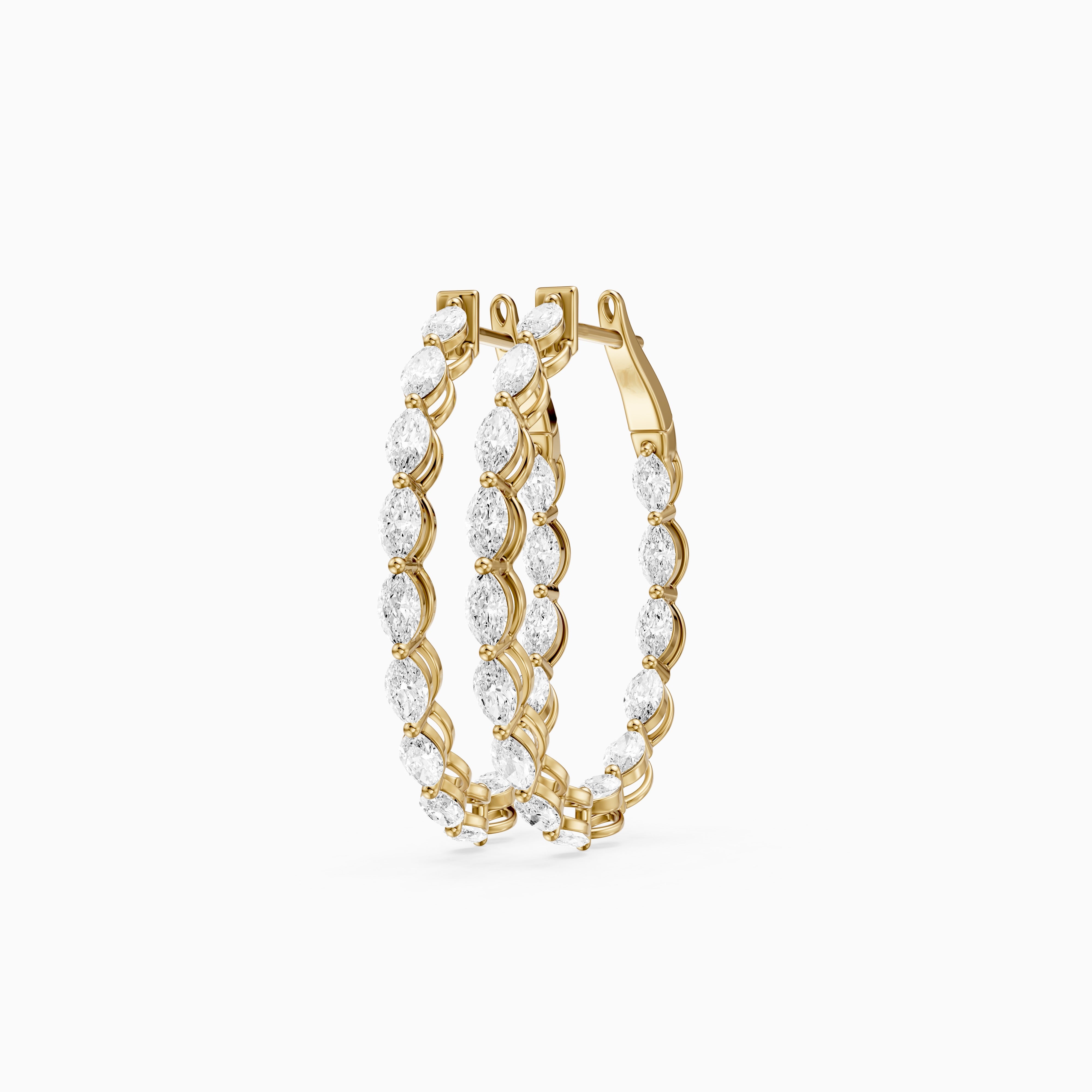 Kirstine Marquise Lab Grown Diamond Inside Out Hoop Earrings