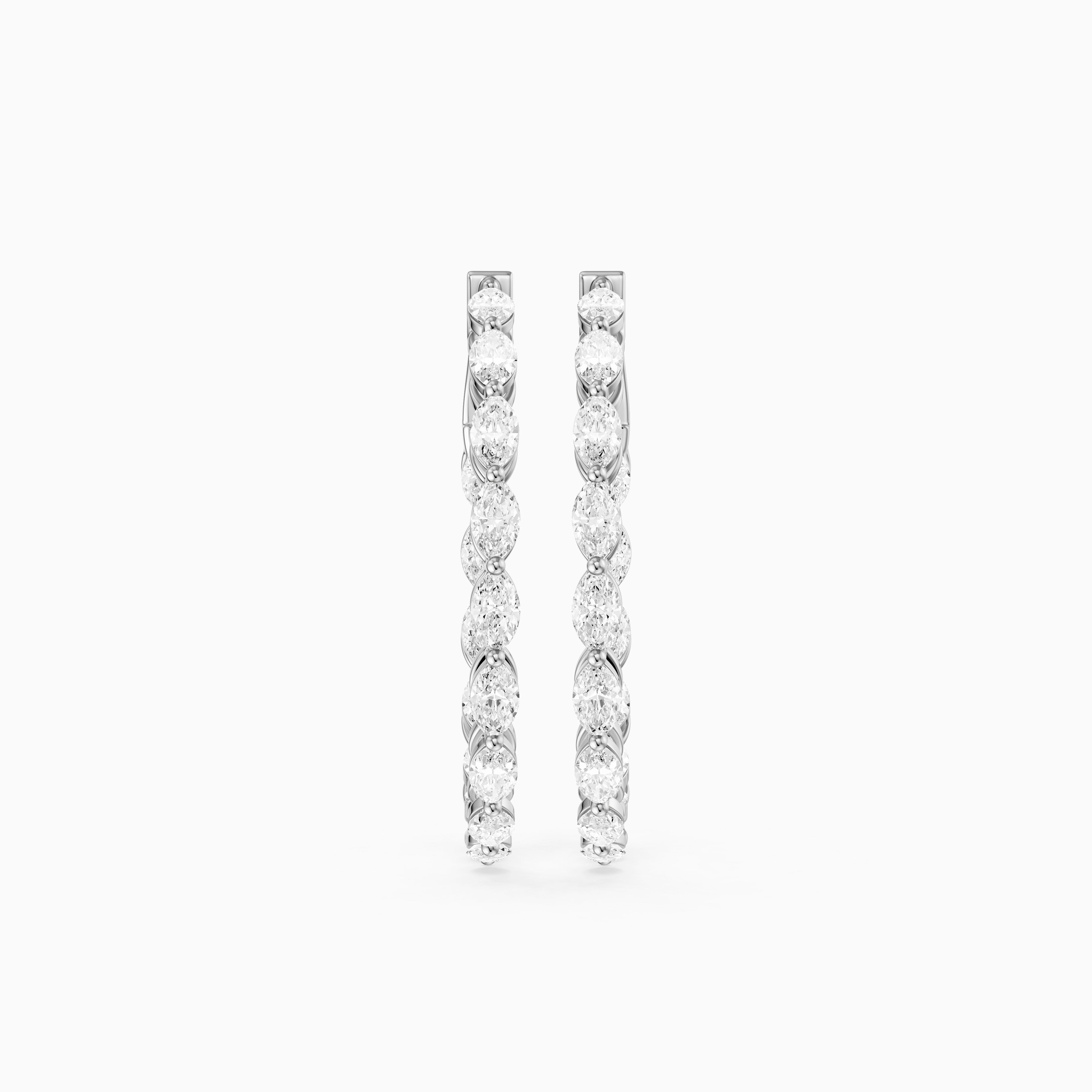 Kirstine Marquise Lab Grown Diamond Inside Out Hoop Earrings