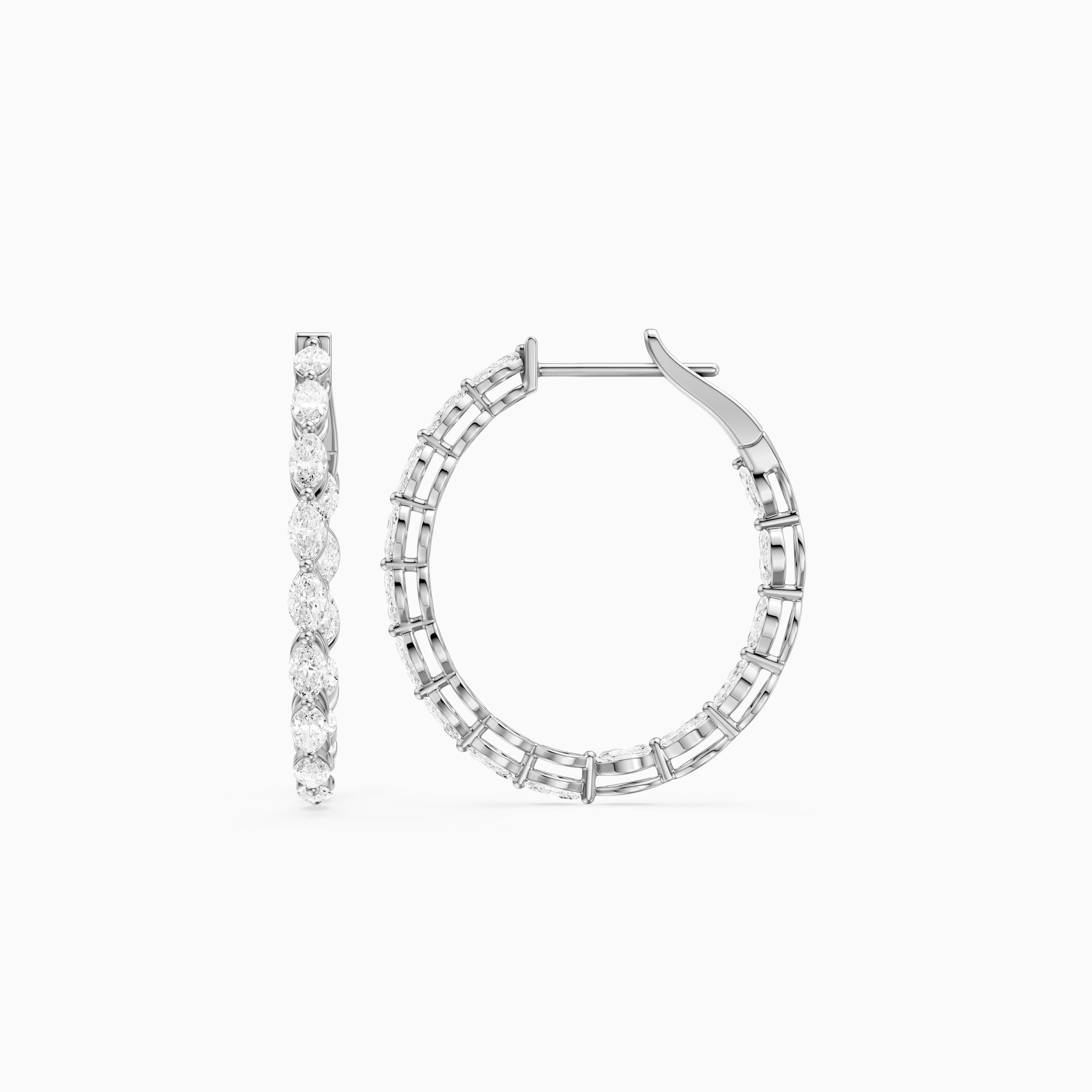 Kirstine Marquise Lab Grown Diamond Inside Out Hoop Earrings