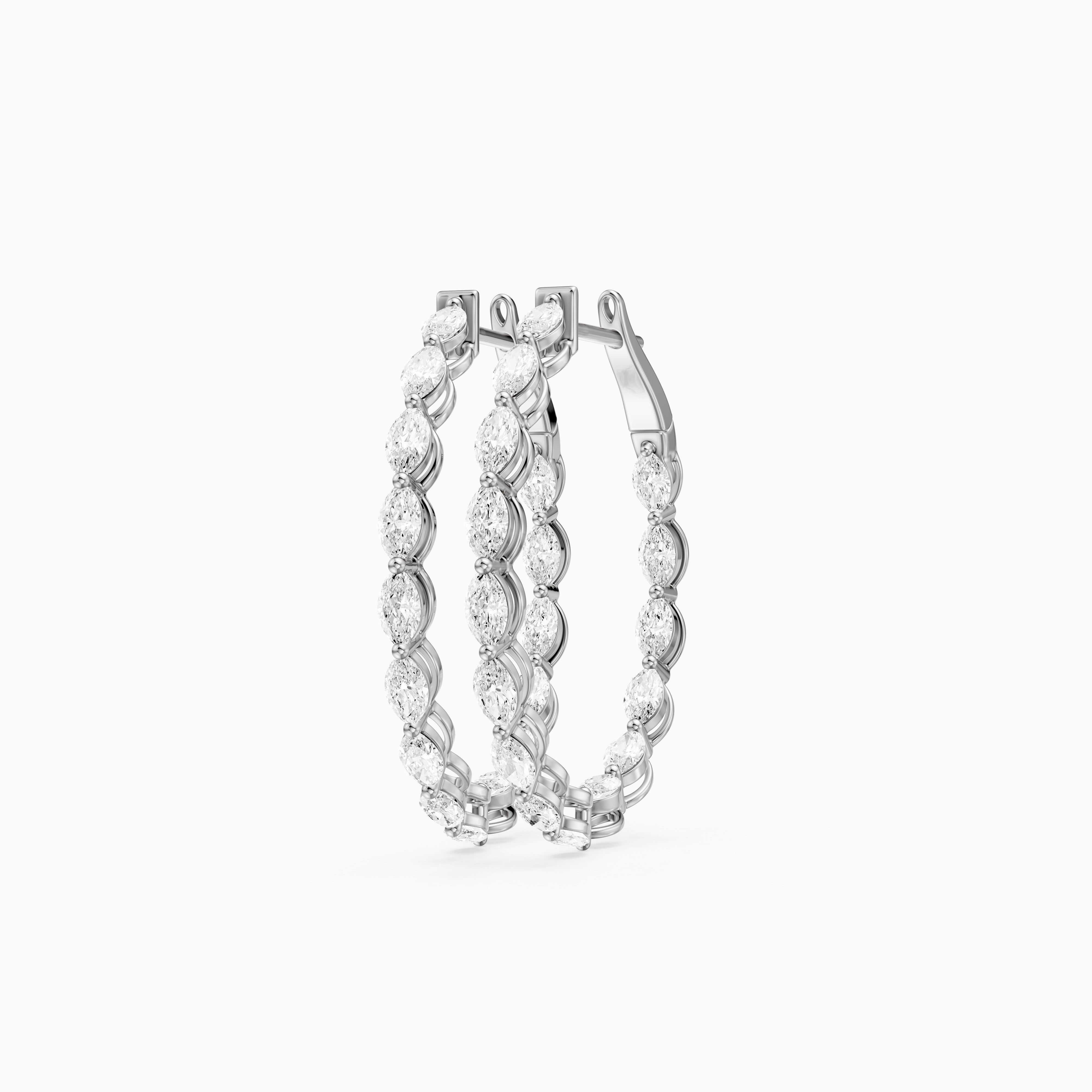 Kirstine Marquise Lab Grown Diamond Inside Out Hoop Earrings