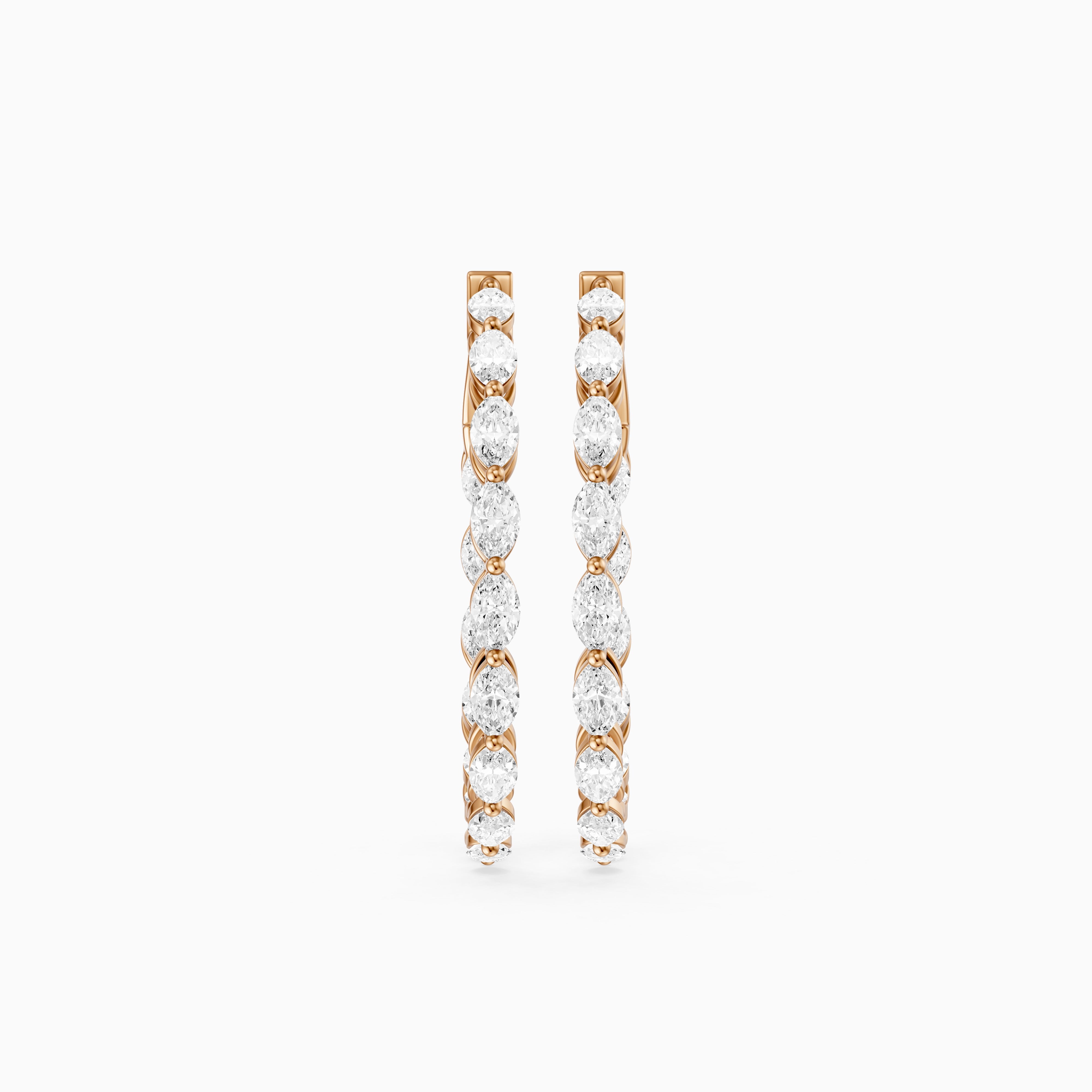 Kirstine Marquise Lab Grown Diamond Inside Out Hoop Earrings