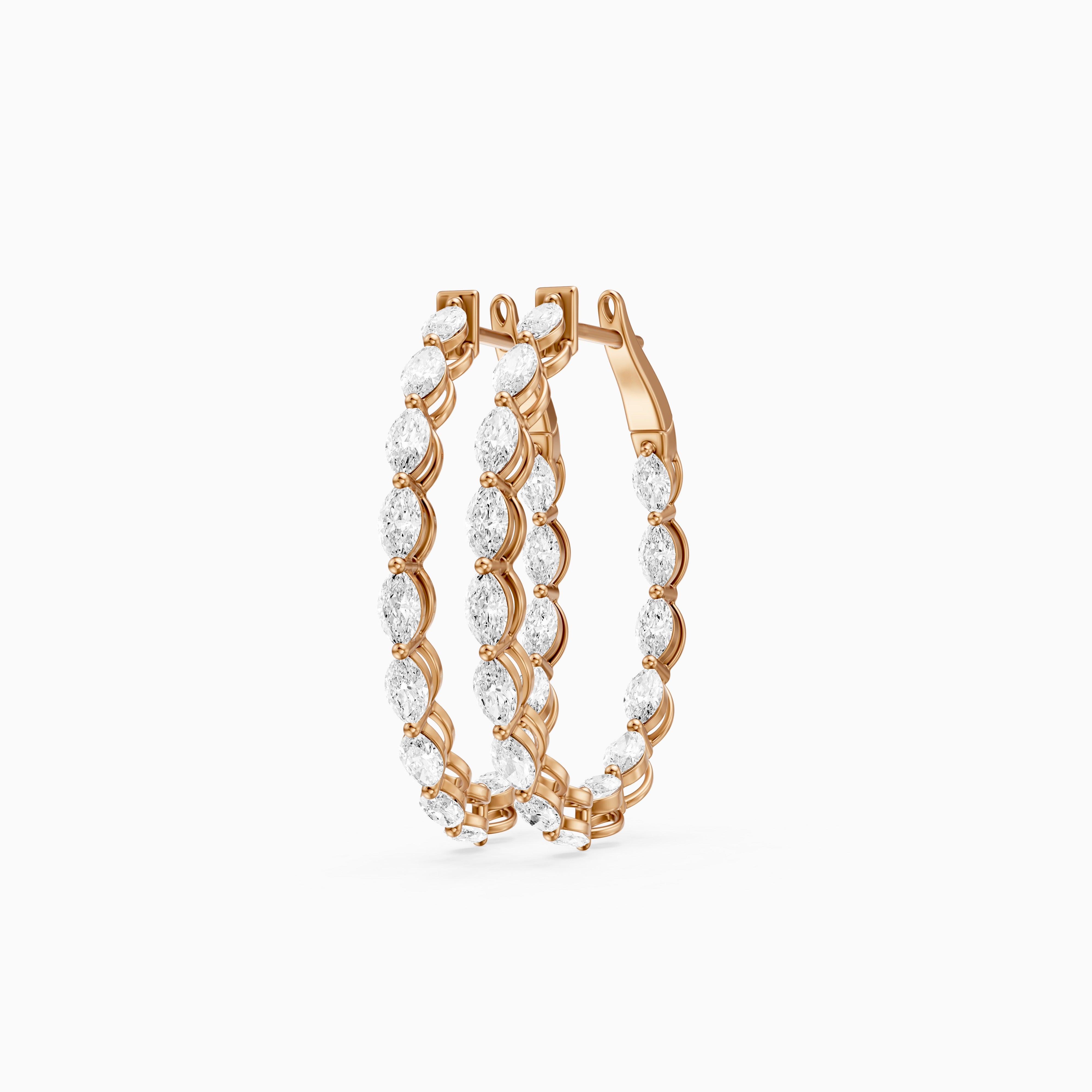 Kirstine Marquise Lab Grown Diamond Inside Out Hoop Earrings