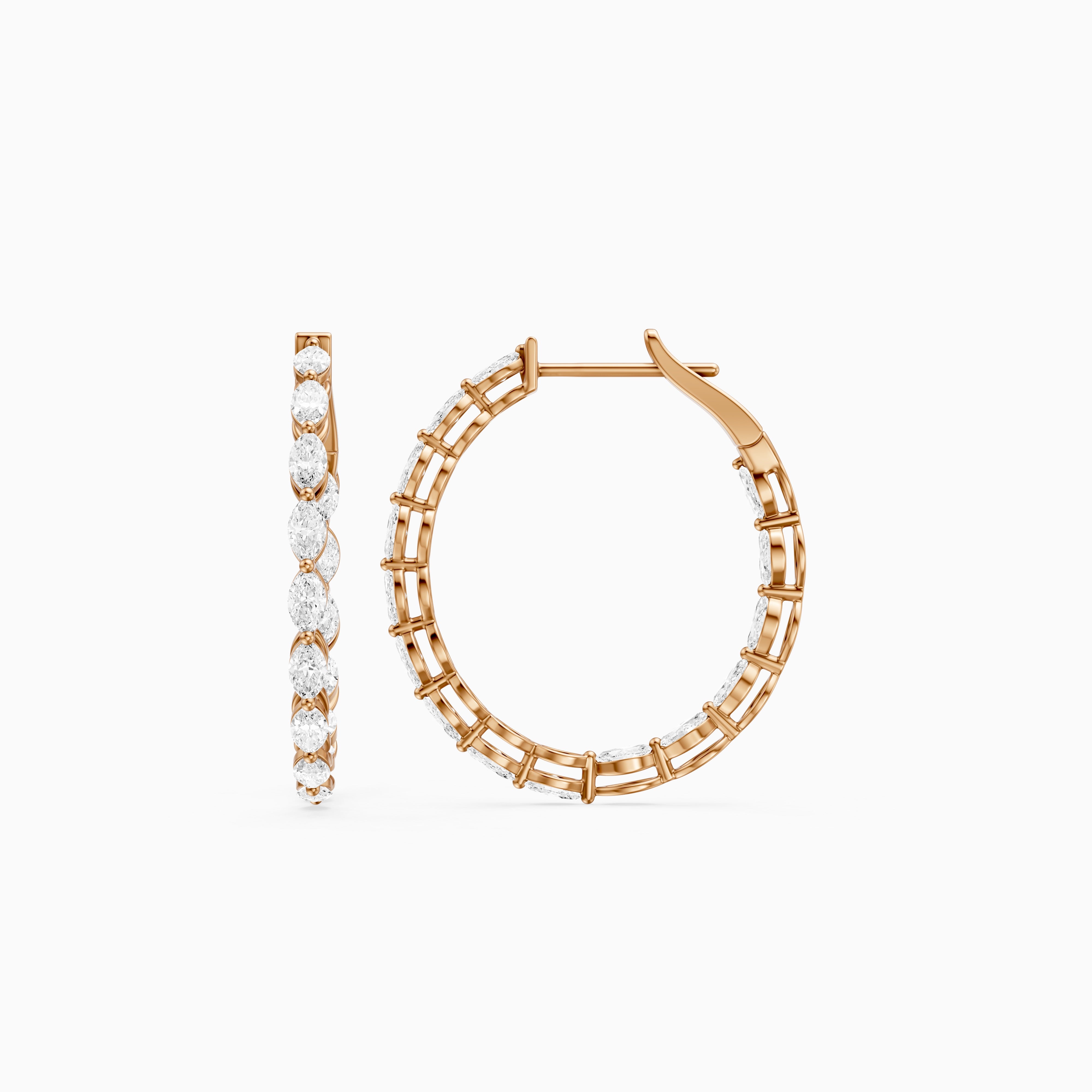 Kirstine Marquise Lab Grown Diamond Inside Out Hoop Earrings