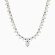 Maeve Graduated Heart Lab Grown Diamond Drop Necklace