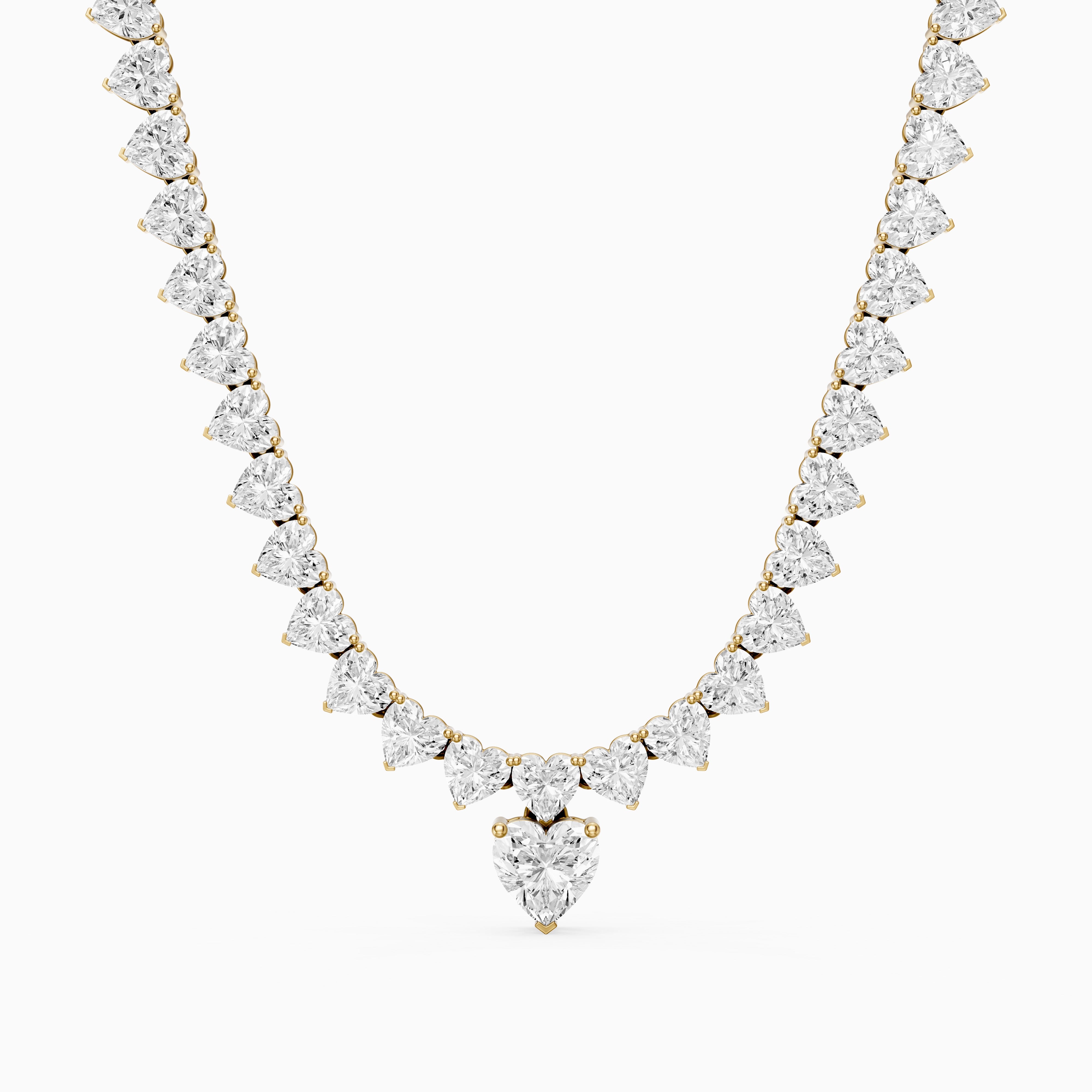 Maeve Graduated Heart Lab Grown Diamond Drop Necklace