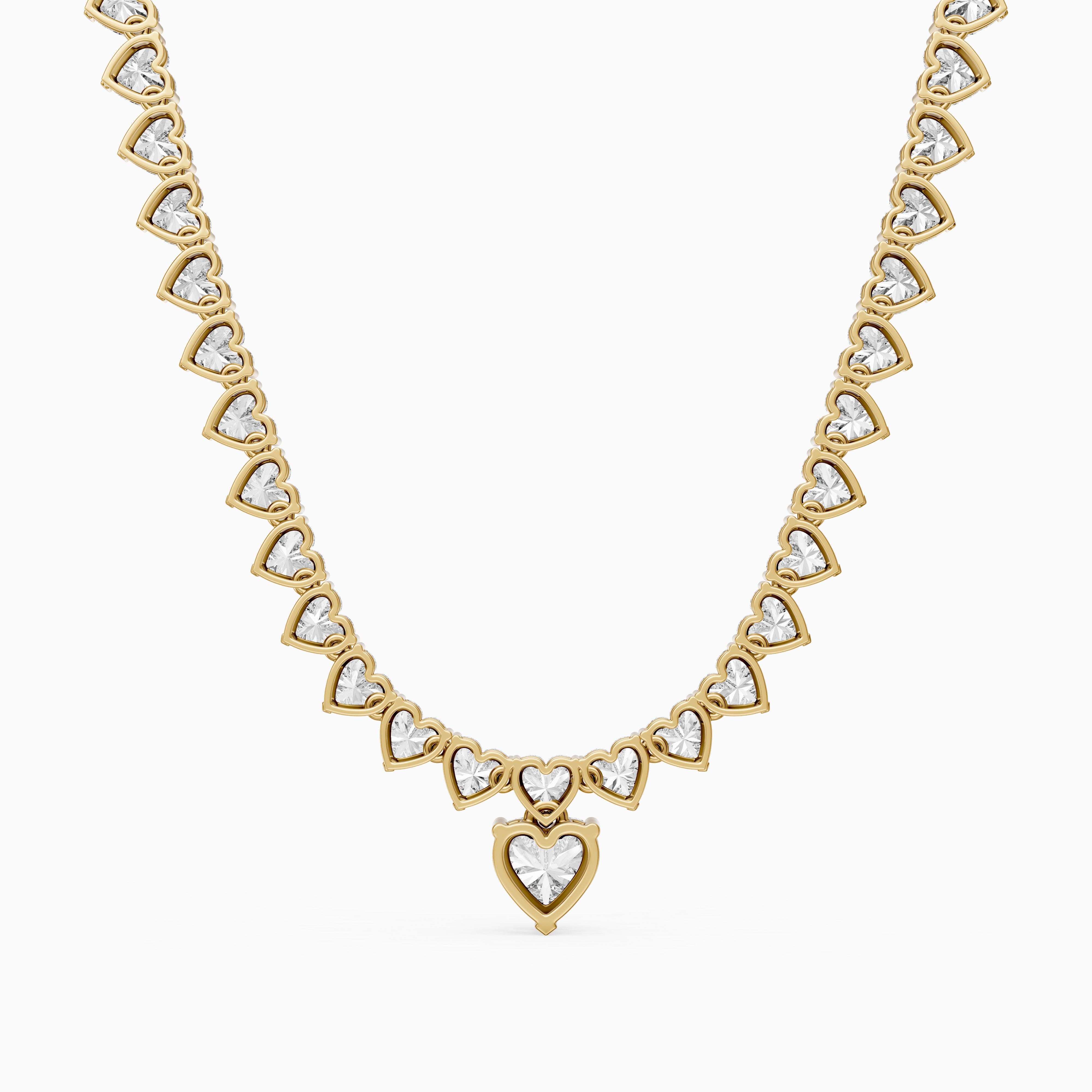 Maeve Graduated Heart Lab Grown Diamond Drop Necklace