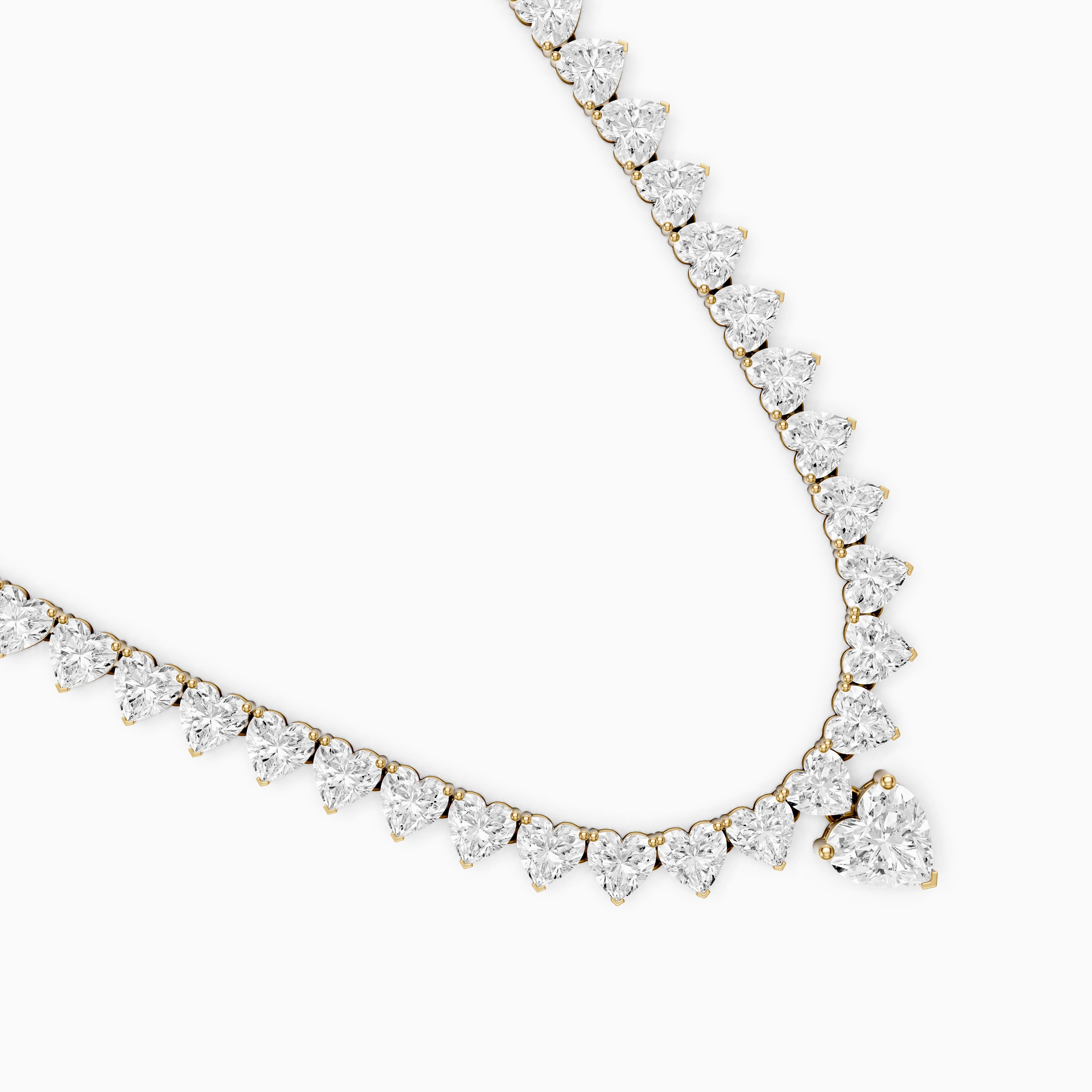 Maeve Graduated Heart Lab Grown Diamond Drop Necklace