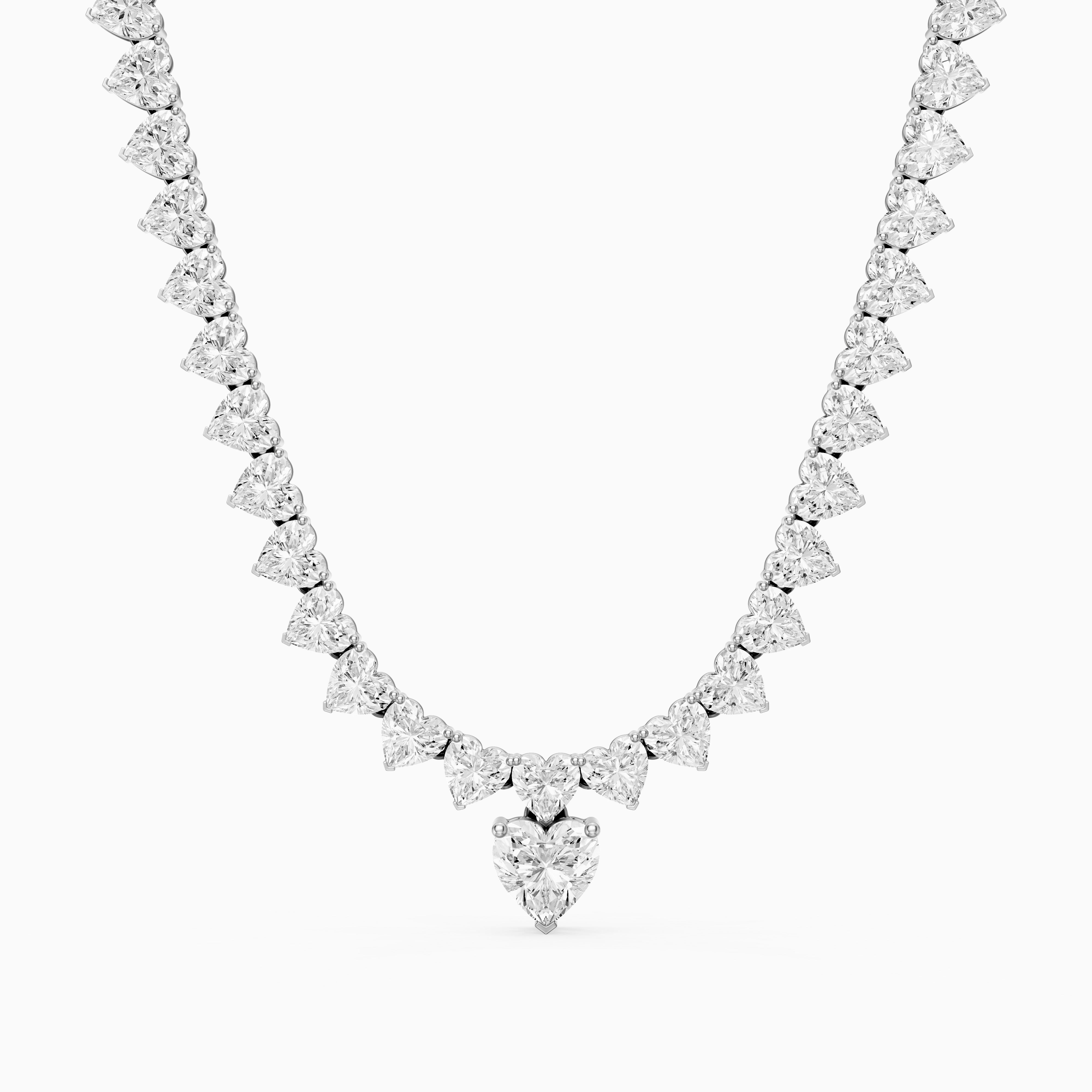 Maeve Graduated Heart Lab Grown Diamond Drop Necklace