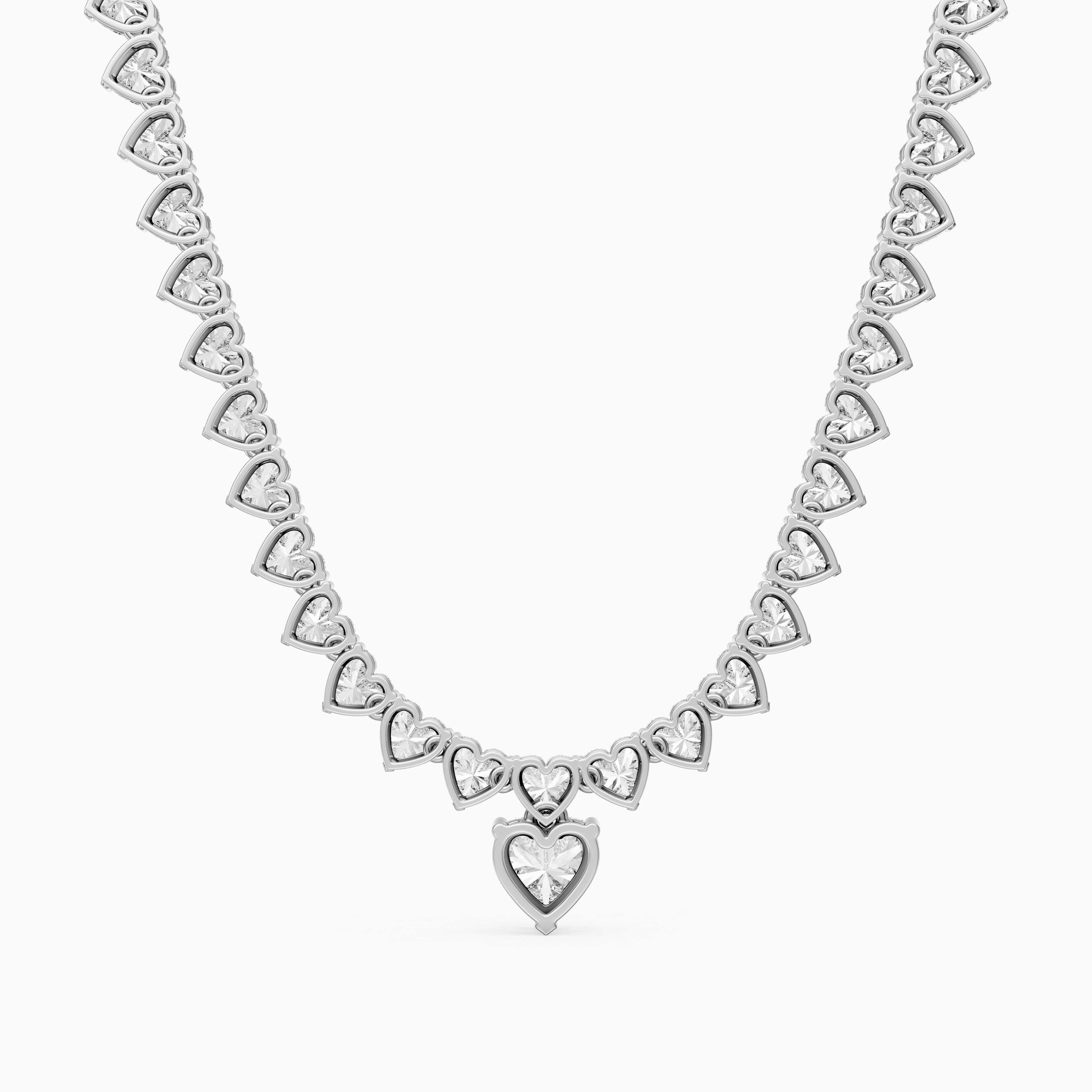 Maeve Graduated Heart Lab Grown Diamond Drop Necklace