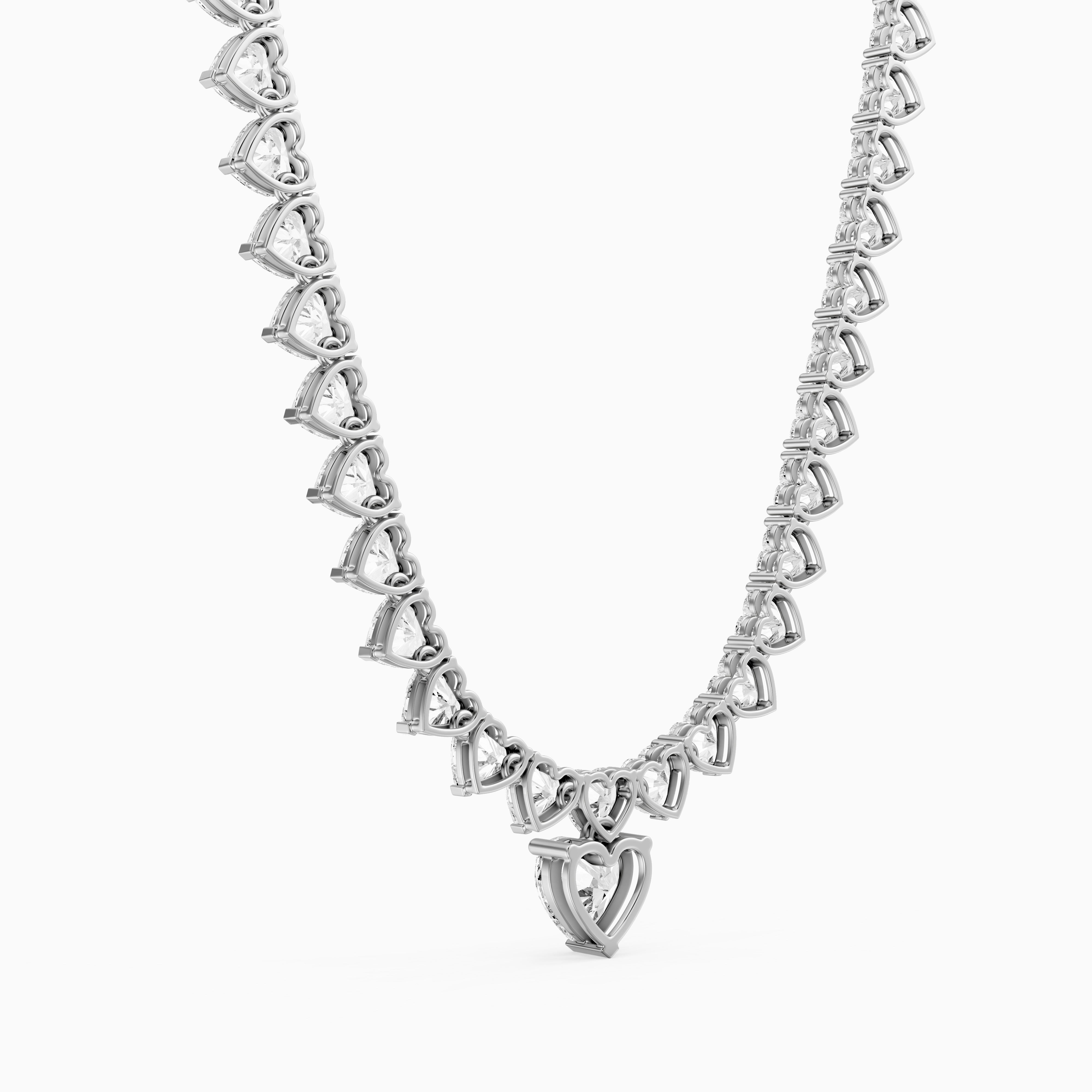 Maeve Graduated Heart Lab Grown Diamond Drop Necklace
