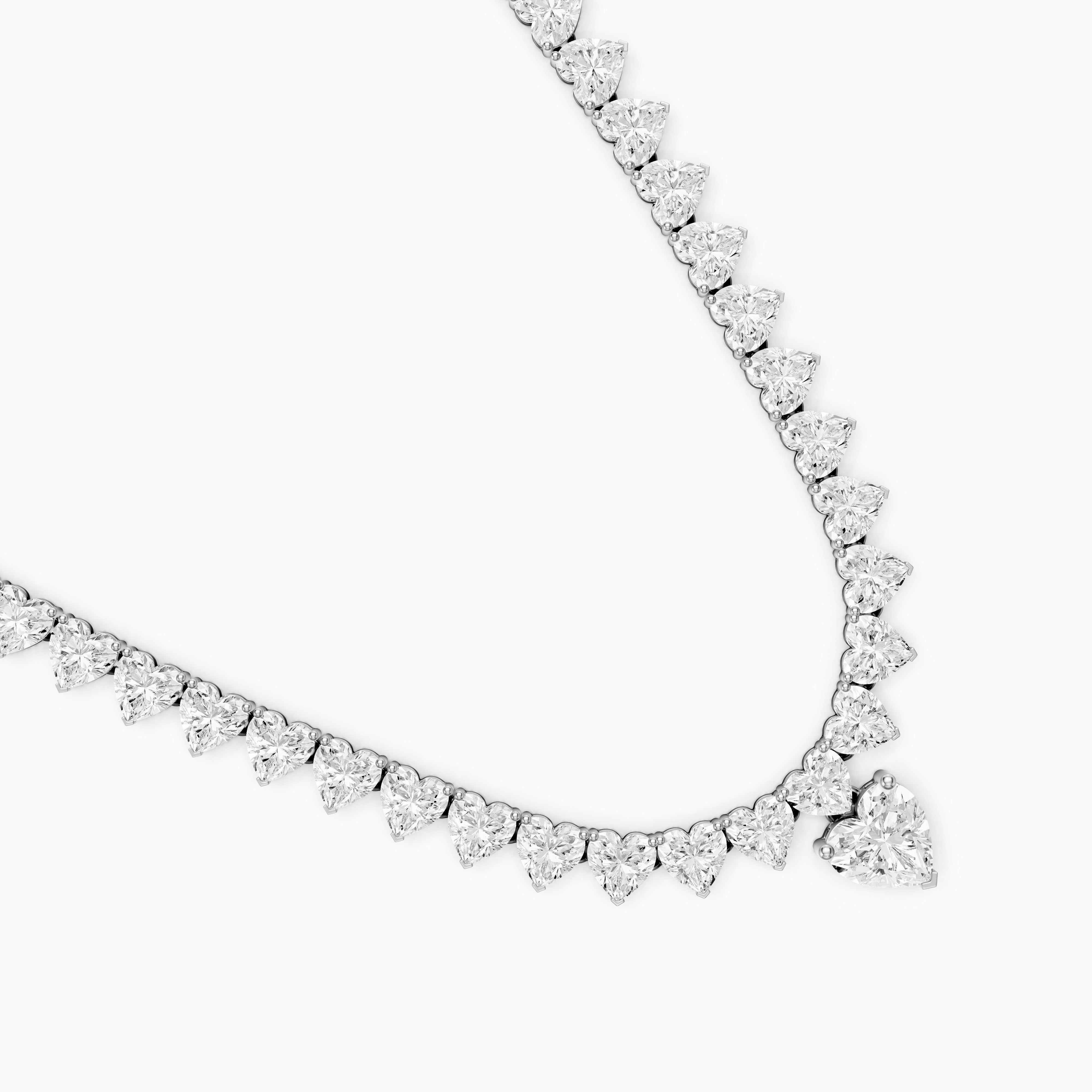 Maeve Graduated Heart Lab Grown Diamond Drop Necklace