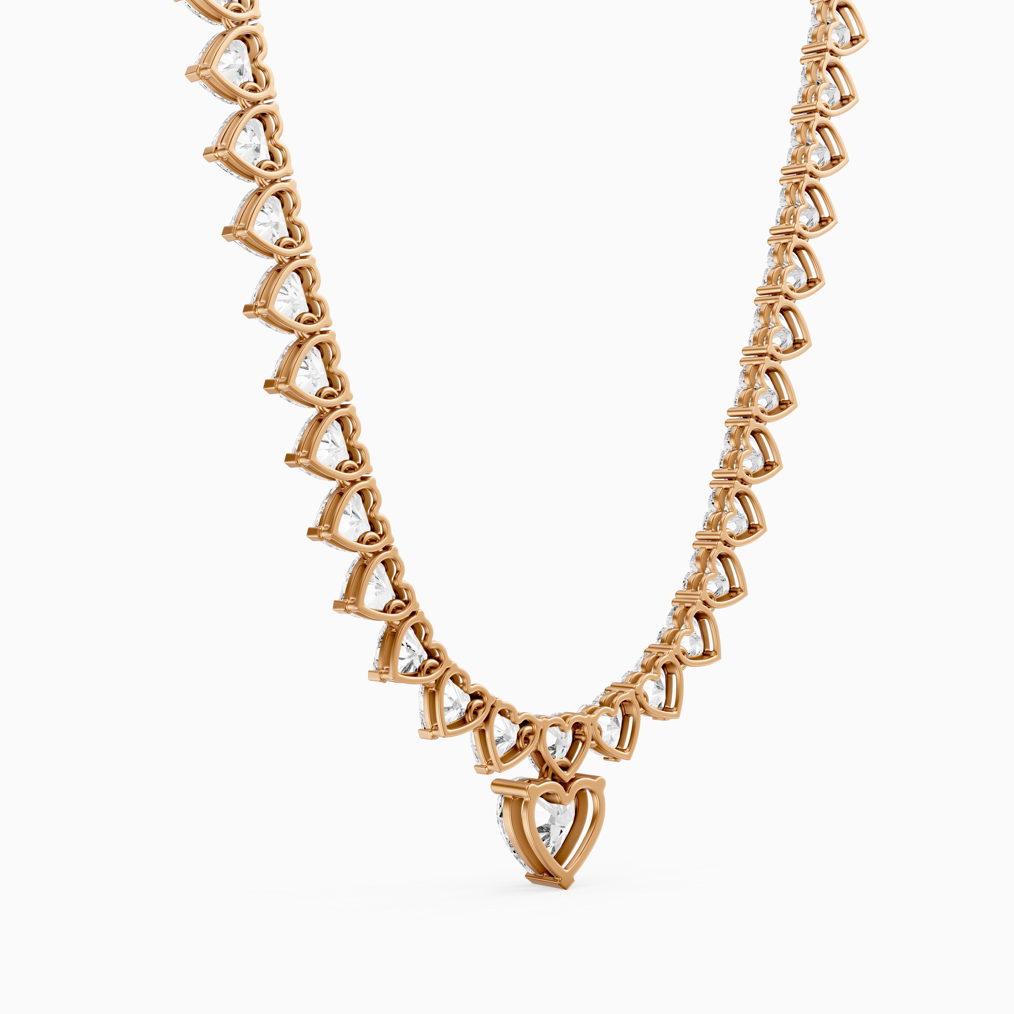 Maeve Graduated Heart Lab Grown Diamond Drop Necklace