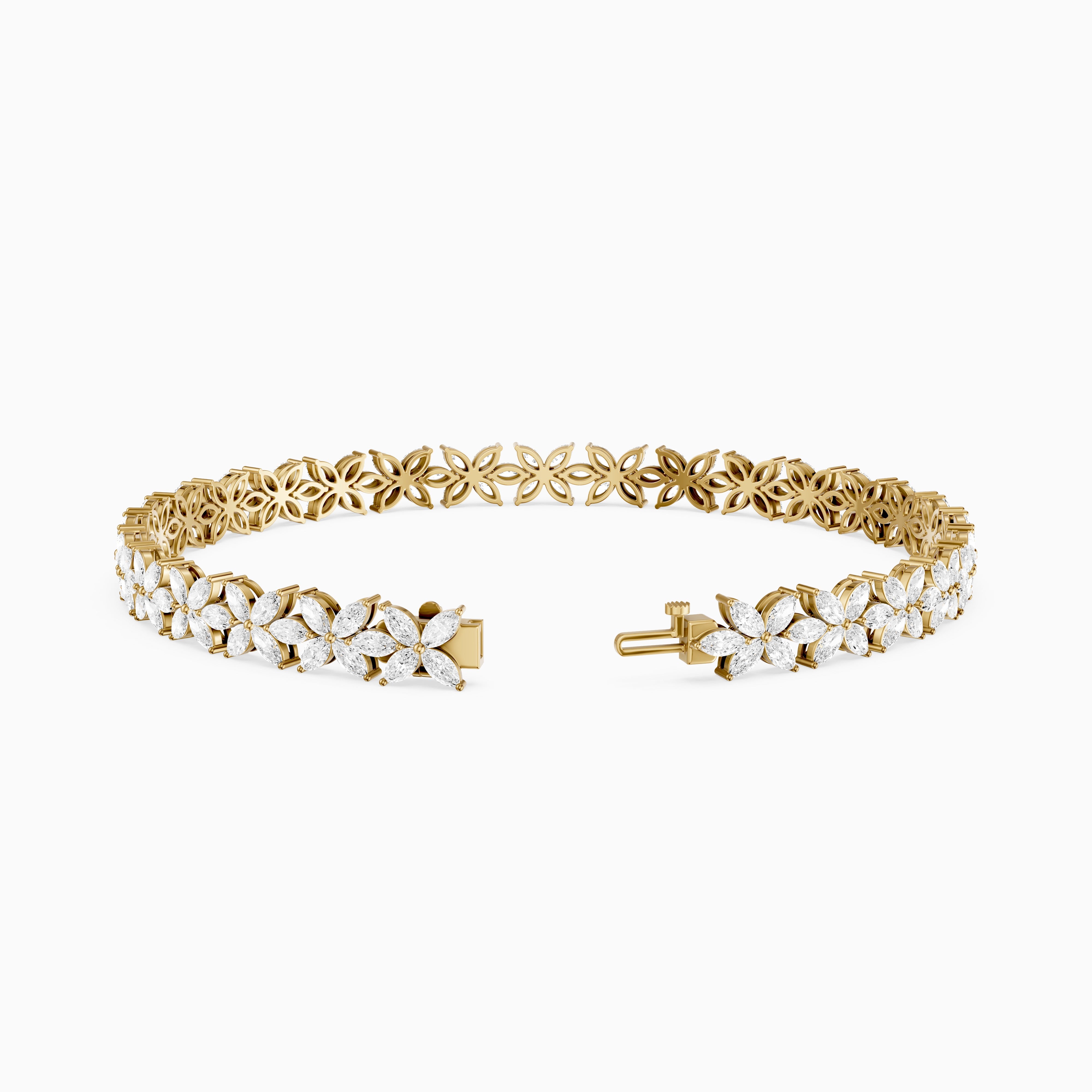 Corinne Marquise Lab Grown Diamond Floral Tennis Bracelet