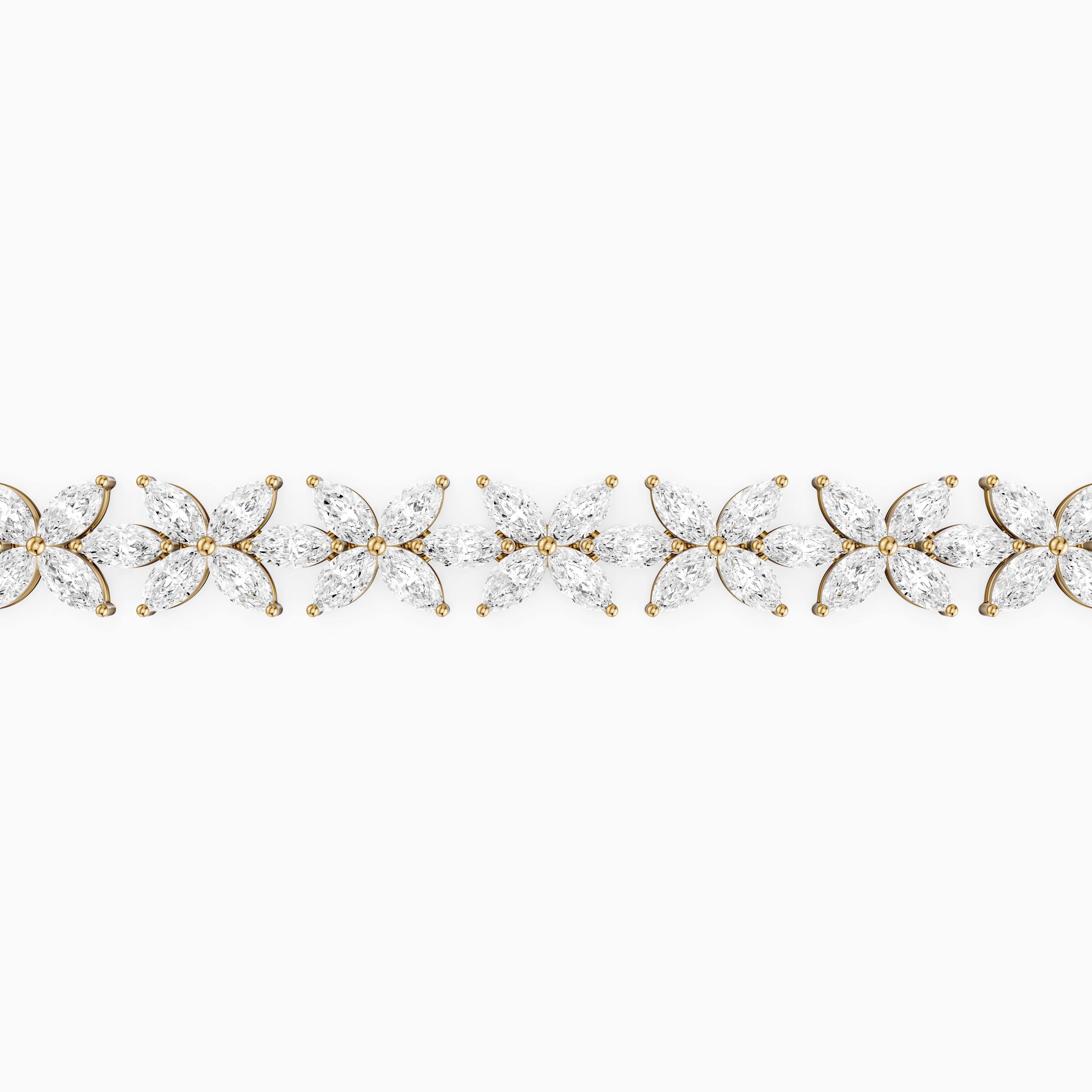 Corinne Marquise Lab Grown Diamond Floral Tennis Bracelet