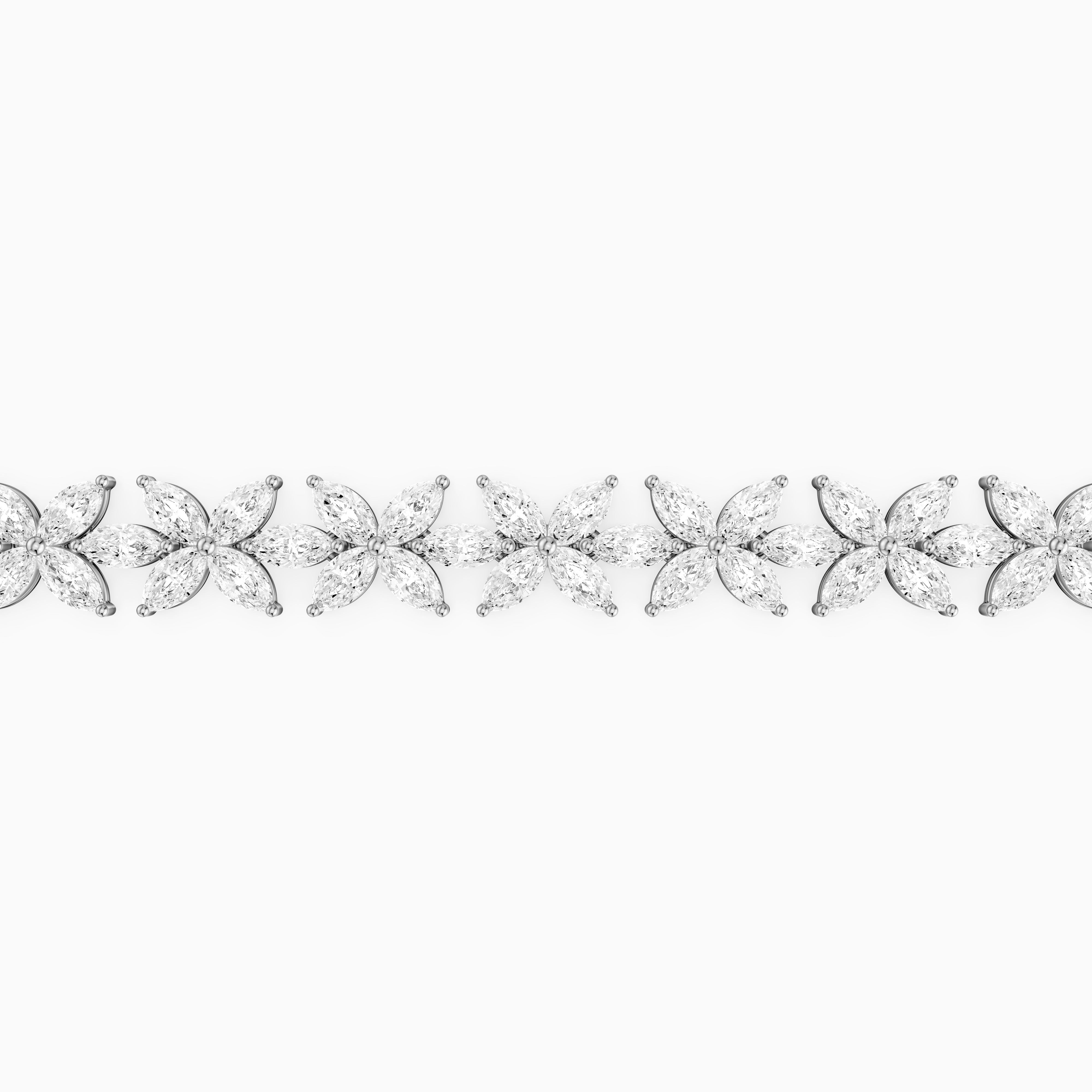 Corinne Marquise Lab Grown Diamond Floral Tennis Bracelet
