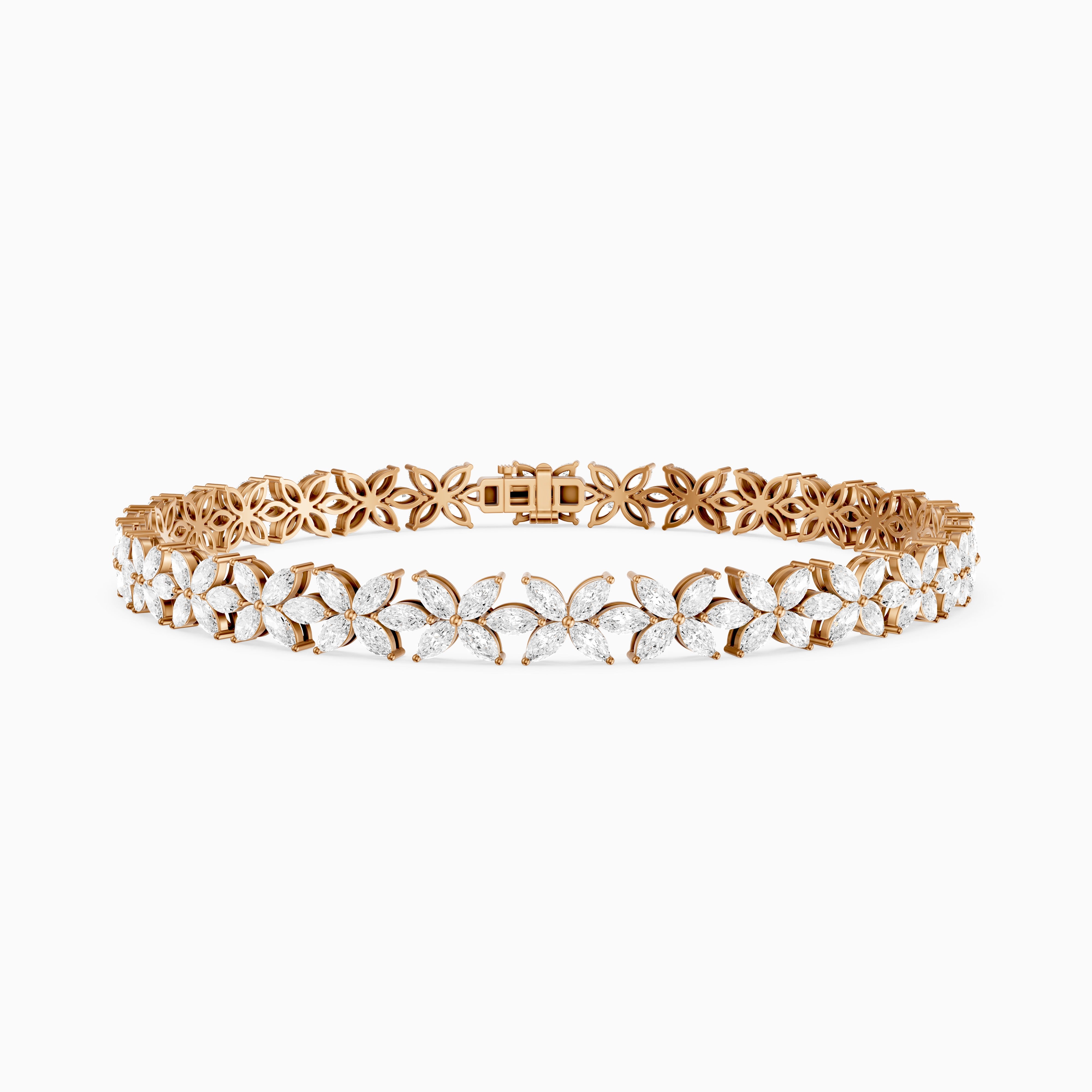 Corinne Marquise Lab Grown Diamond Floral Tennis Bracelet