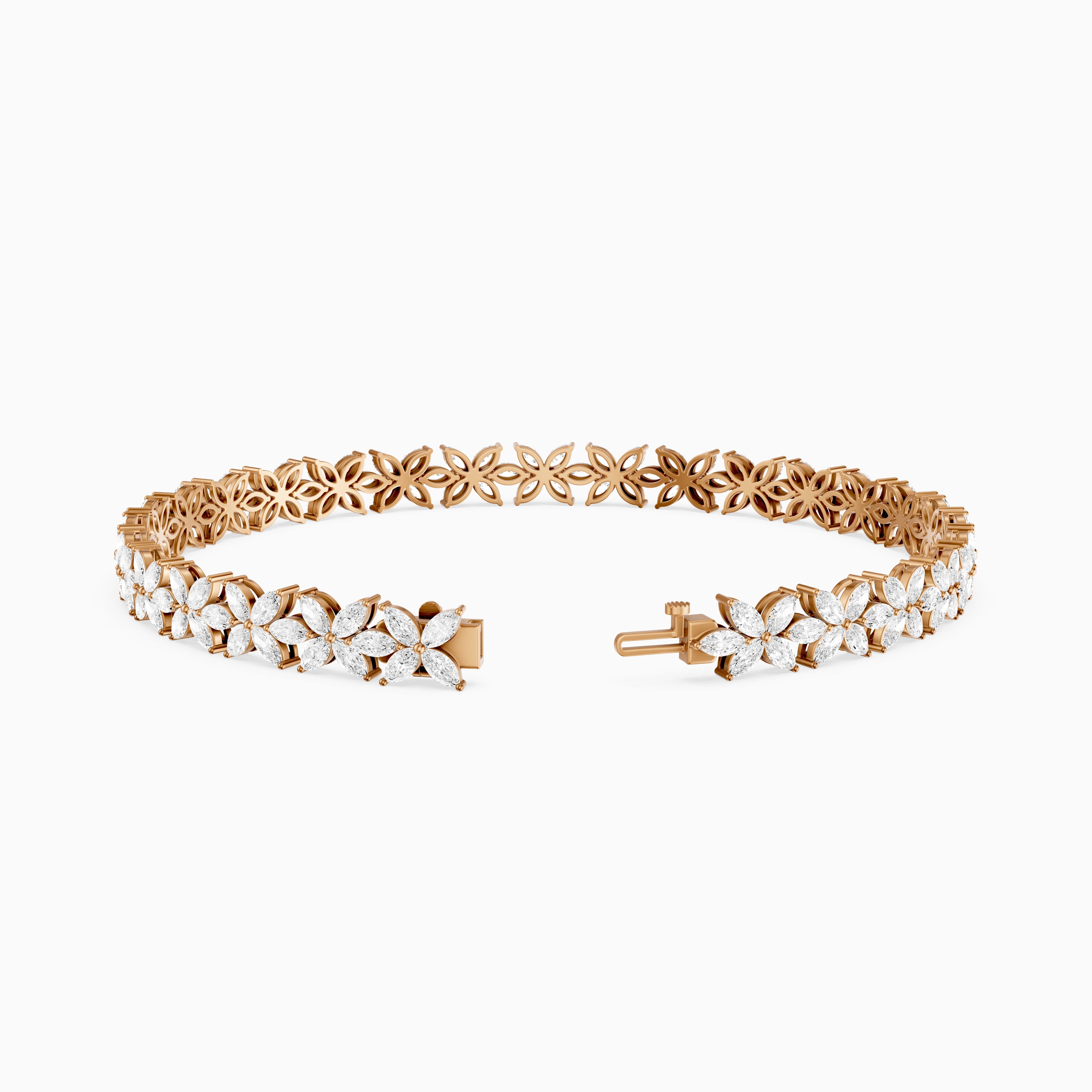 Corinne Marquise Lab Grown Diamond Floral Tennis Bracelet