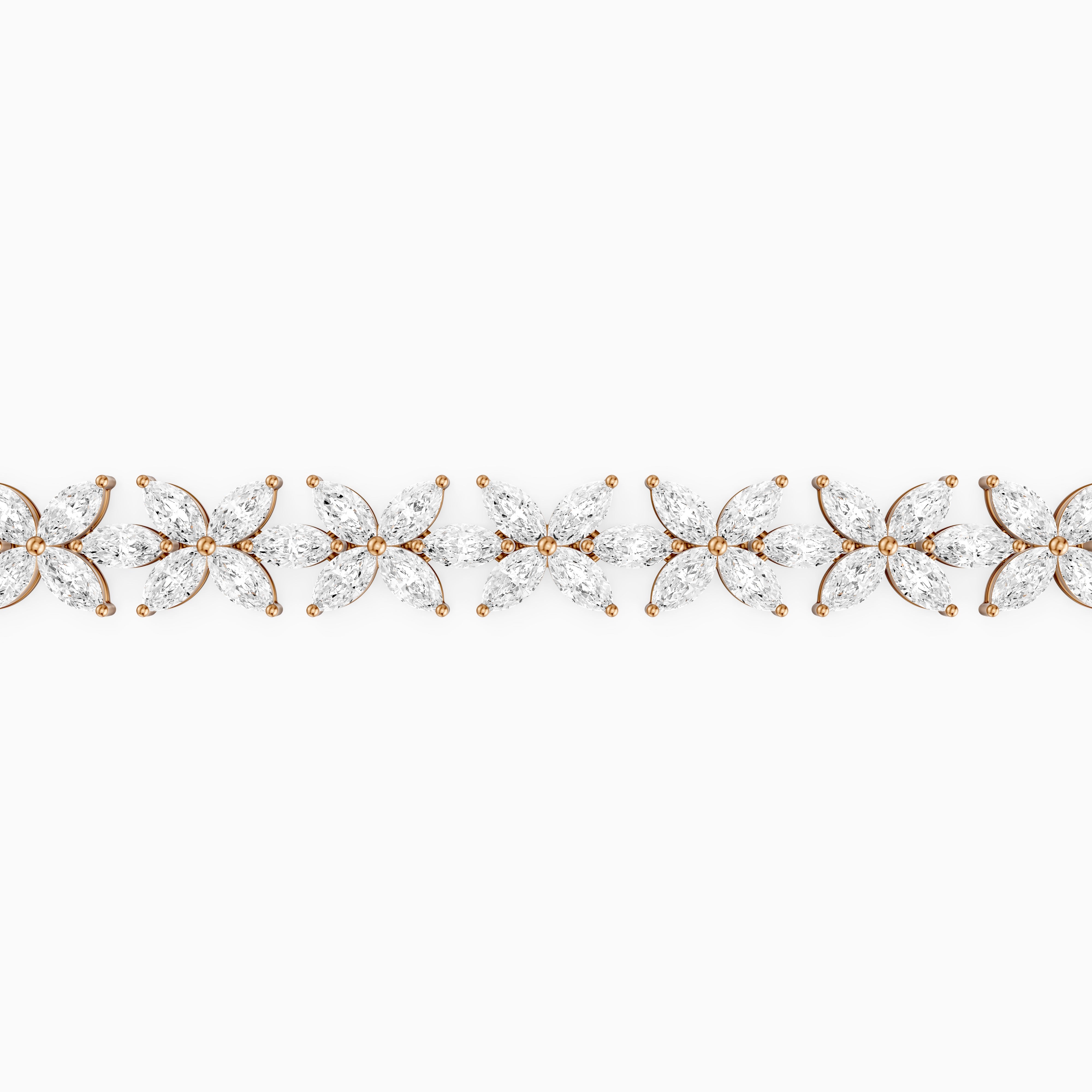 Corinne Marquise Lab Grown Diamond Floral Tennis Bracelet