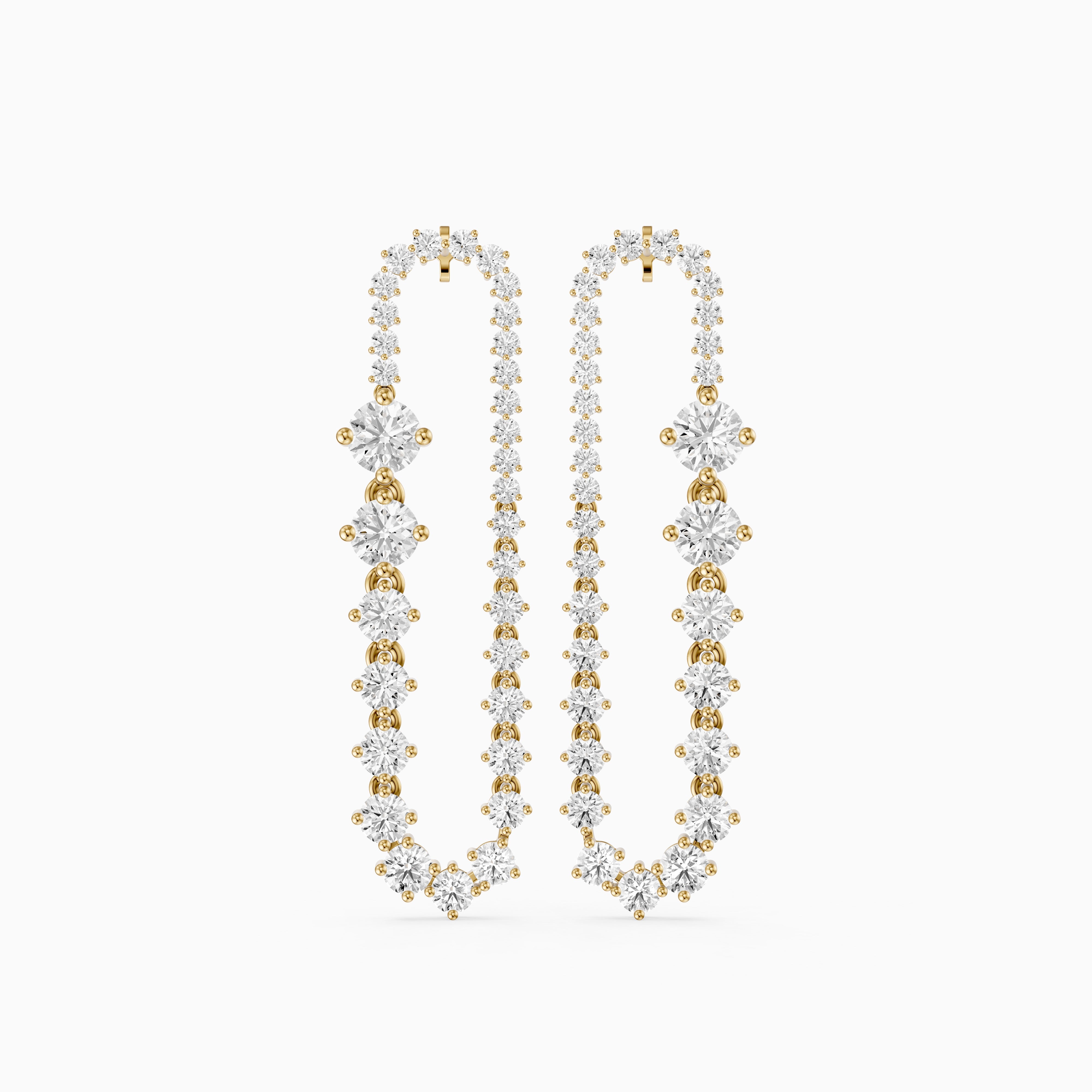 Reina Graduated Round Lab Grown Diamond Open Loop Drop Earrings