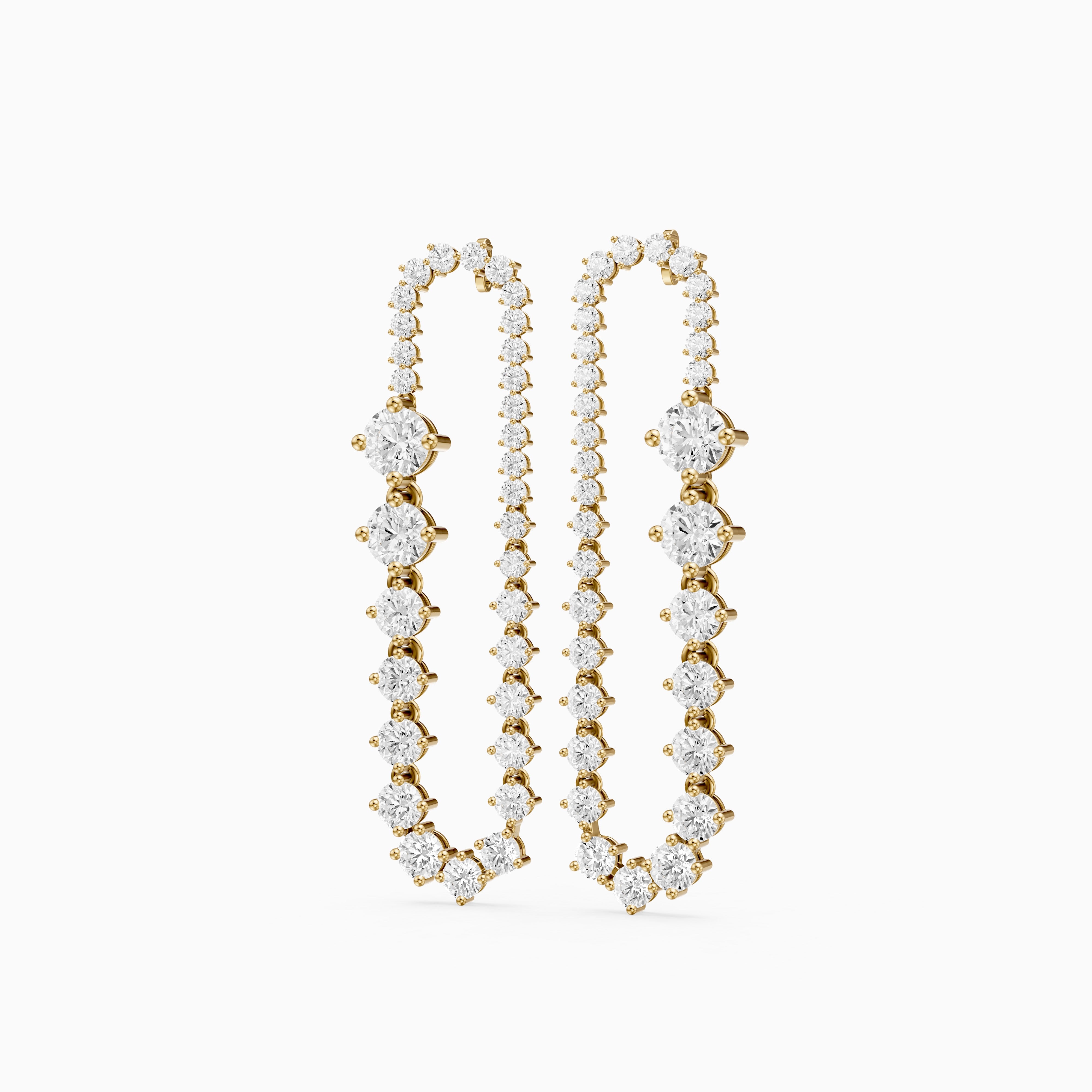 Reina Graduated Round Lab Grown Diamond Open Loop Drop Earrings