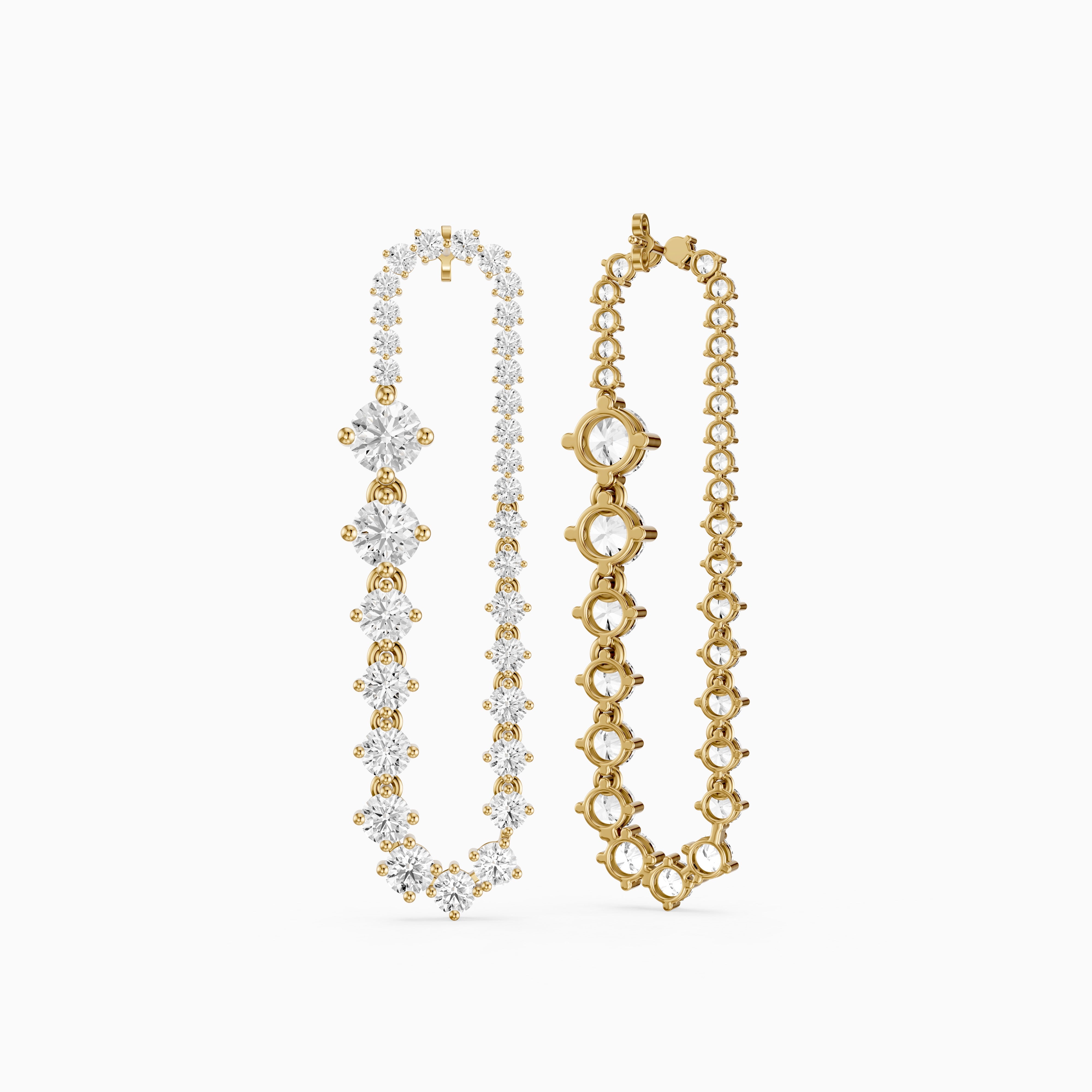 Reina Graduated Round Lab Grown Diamond Open Loop Drop Earrings