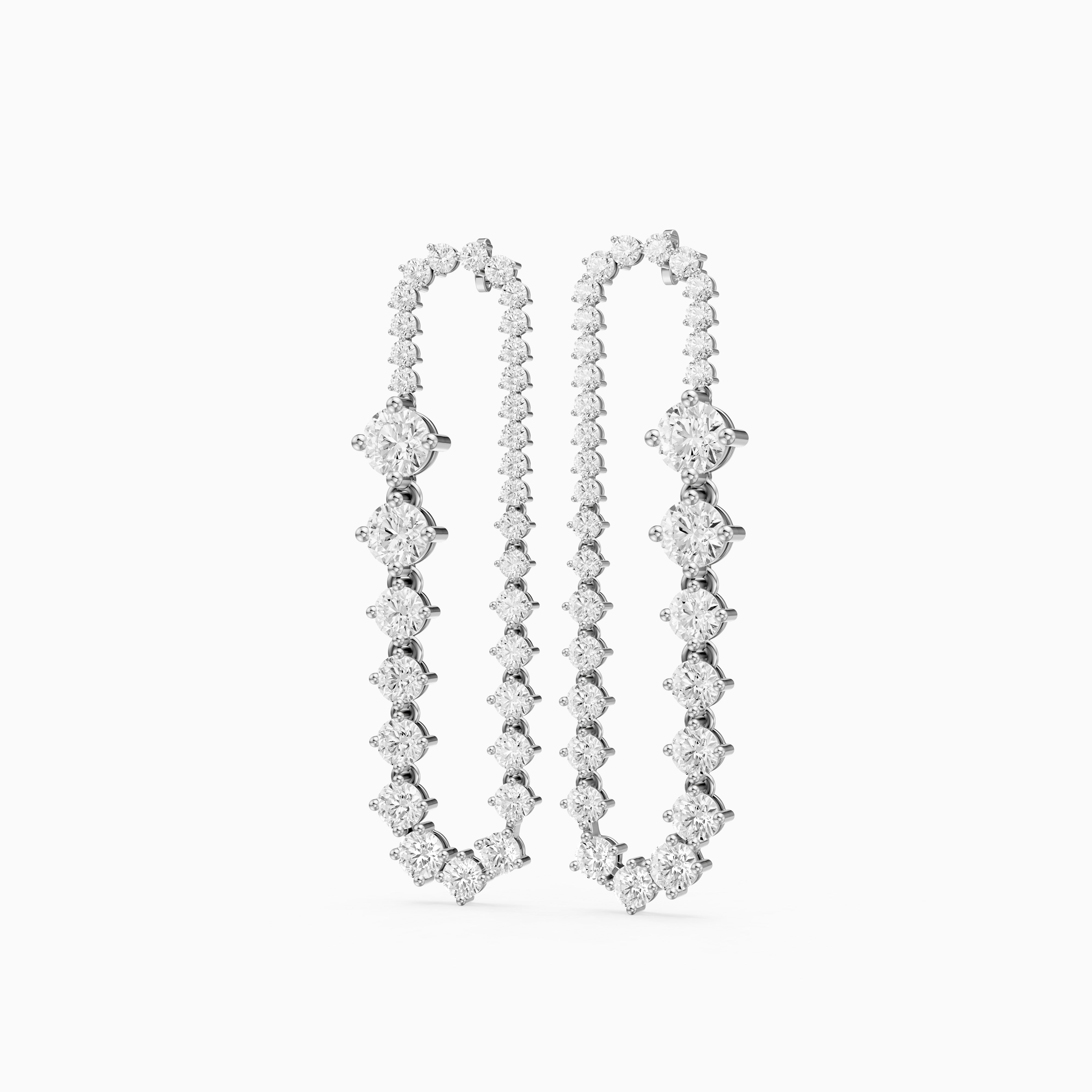 Reina Graduated Round Lab Grown Diamond Open Loop Drop Earrings