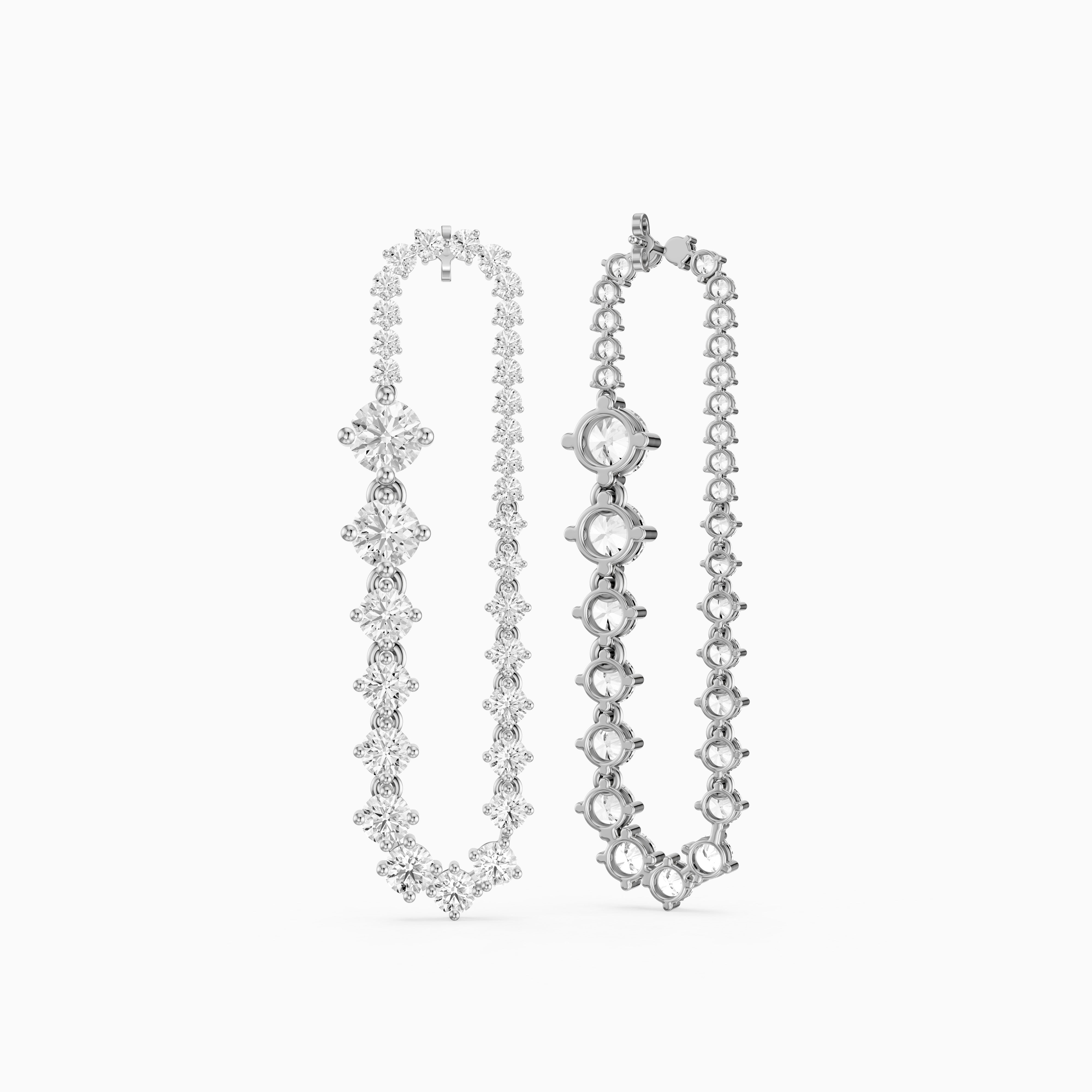 Reina Graduated Round Lab Grown Diamond Open Loop Drop Earrings