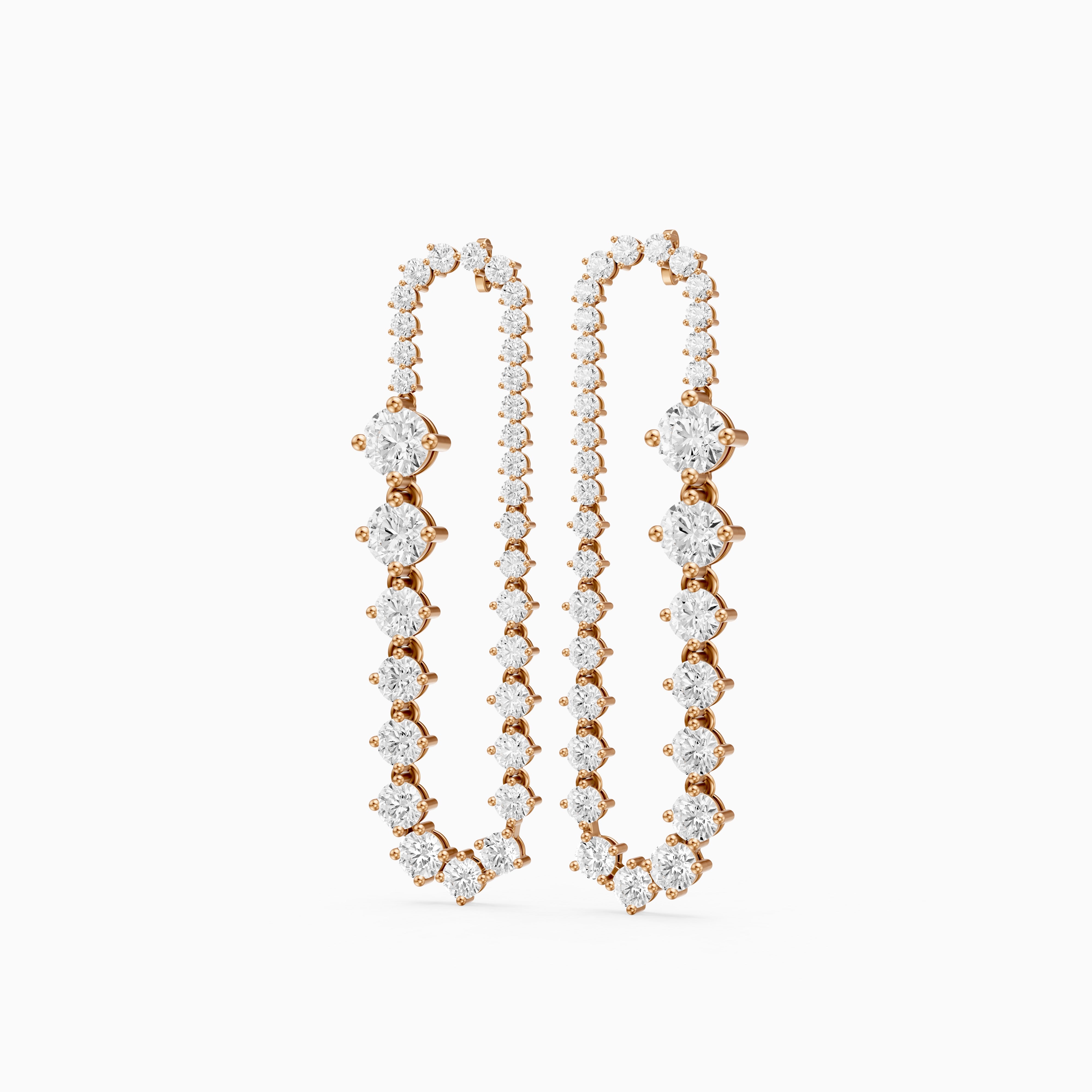 Reina Graduated Round Lab Grown Diamond Open Loop Drop Earrings