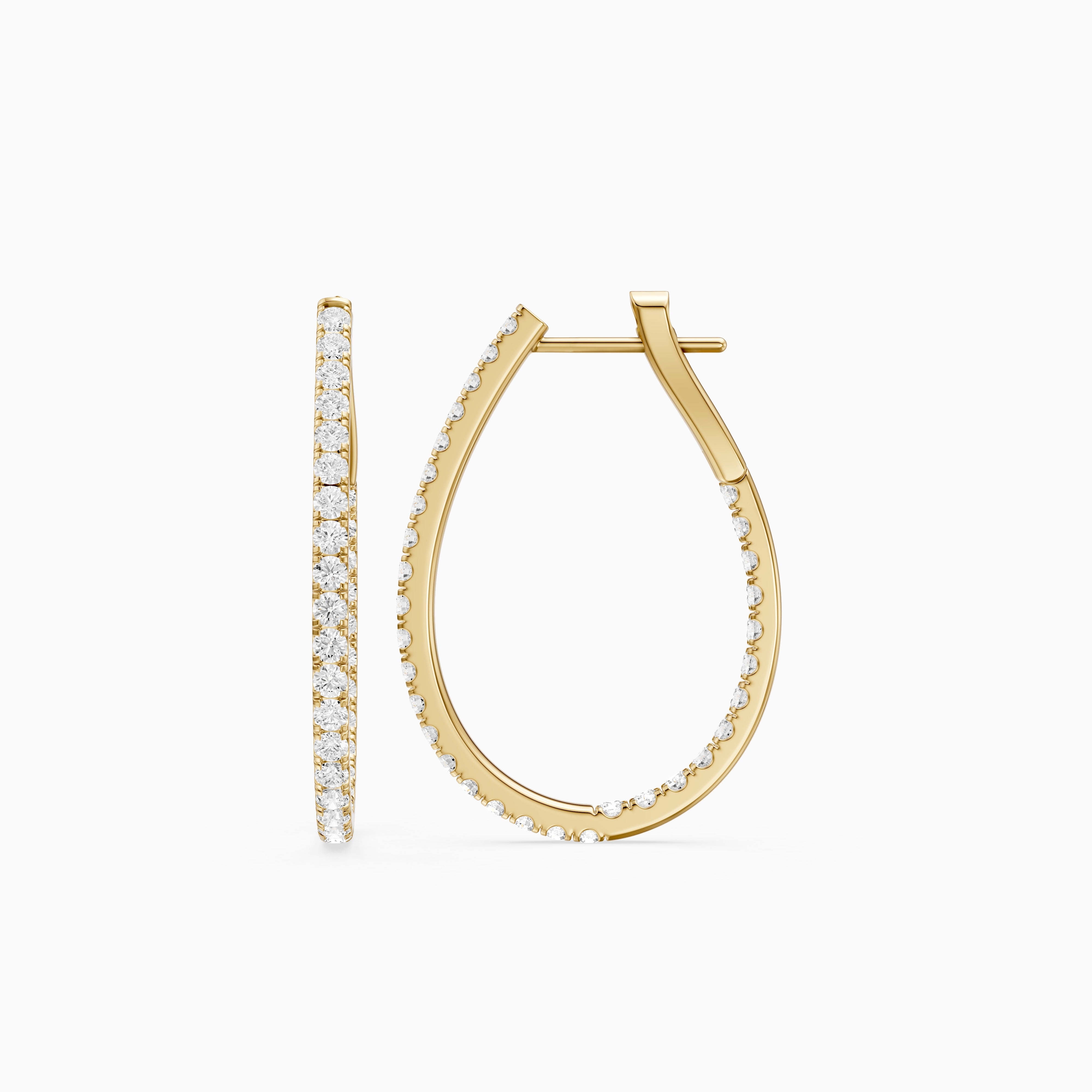 Mette Round Lab Grown Diamond Teardrop Hoop Earrings