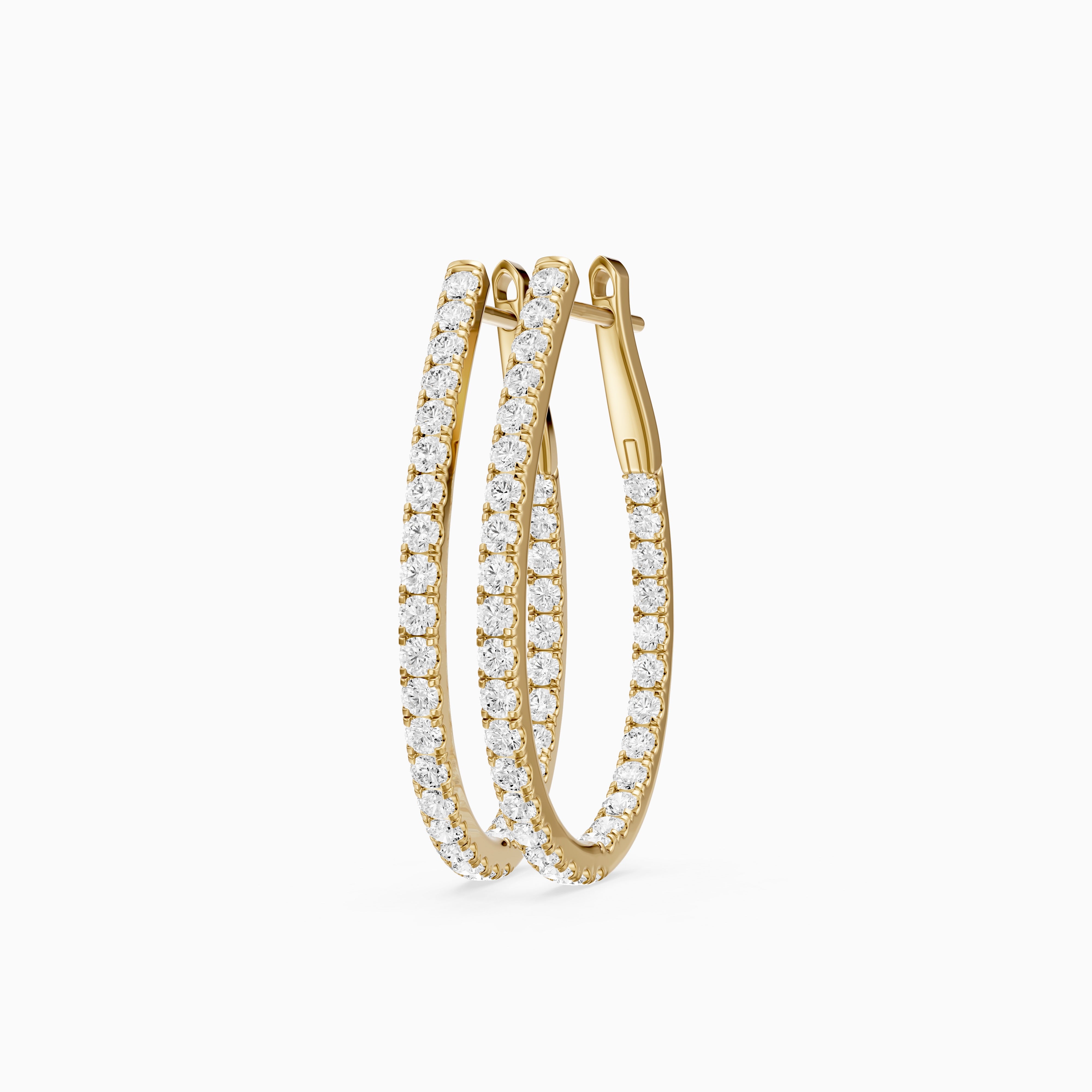 Mette Round Lab Grown Diamond Teardrop Hoop Earrings