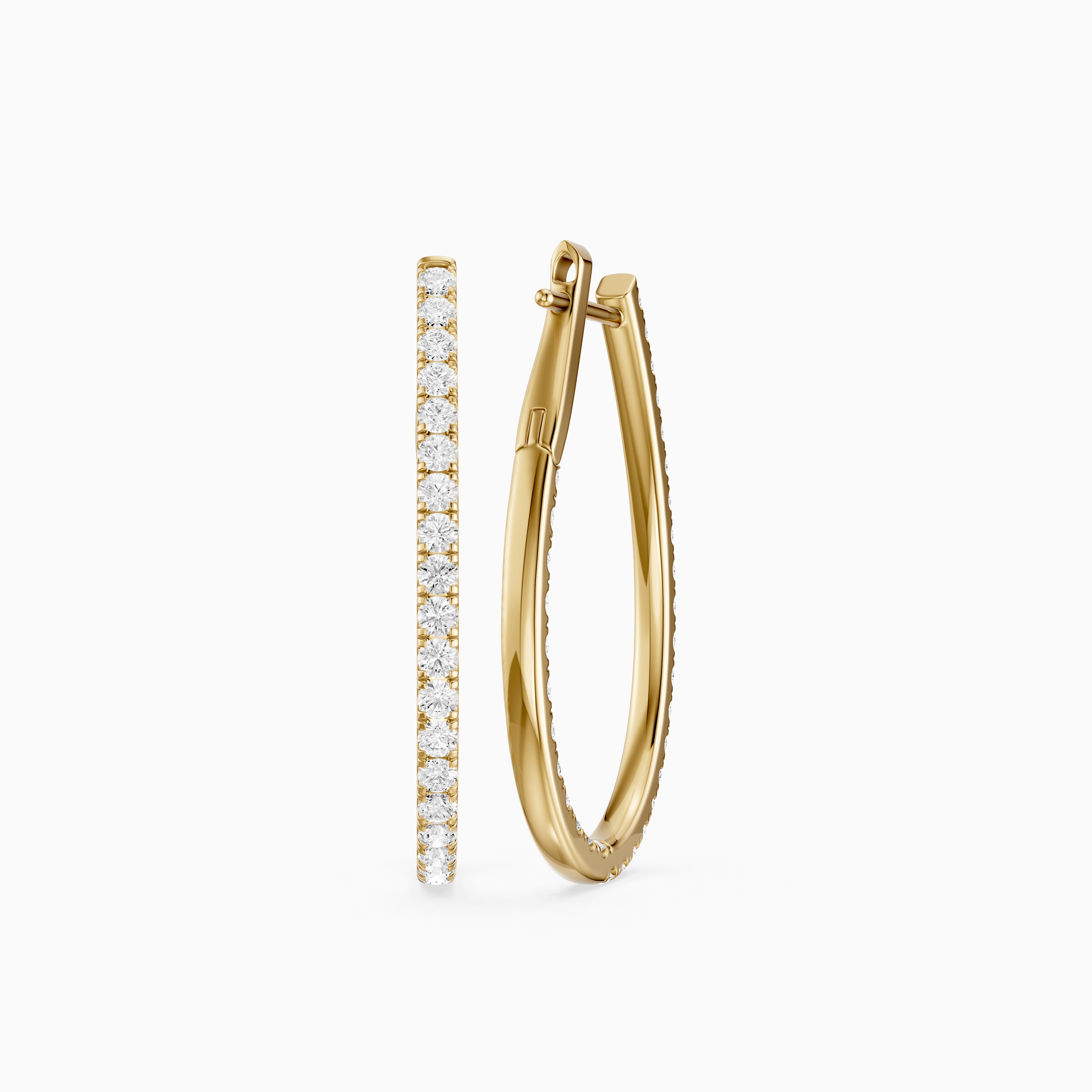Mette Round Lab Grown Diamond Teardrop Hoop Earrings