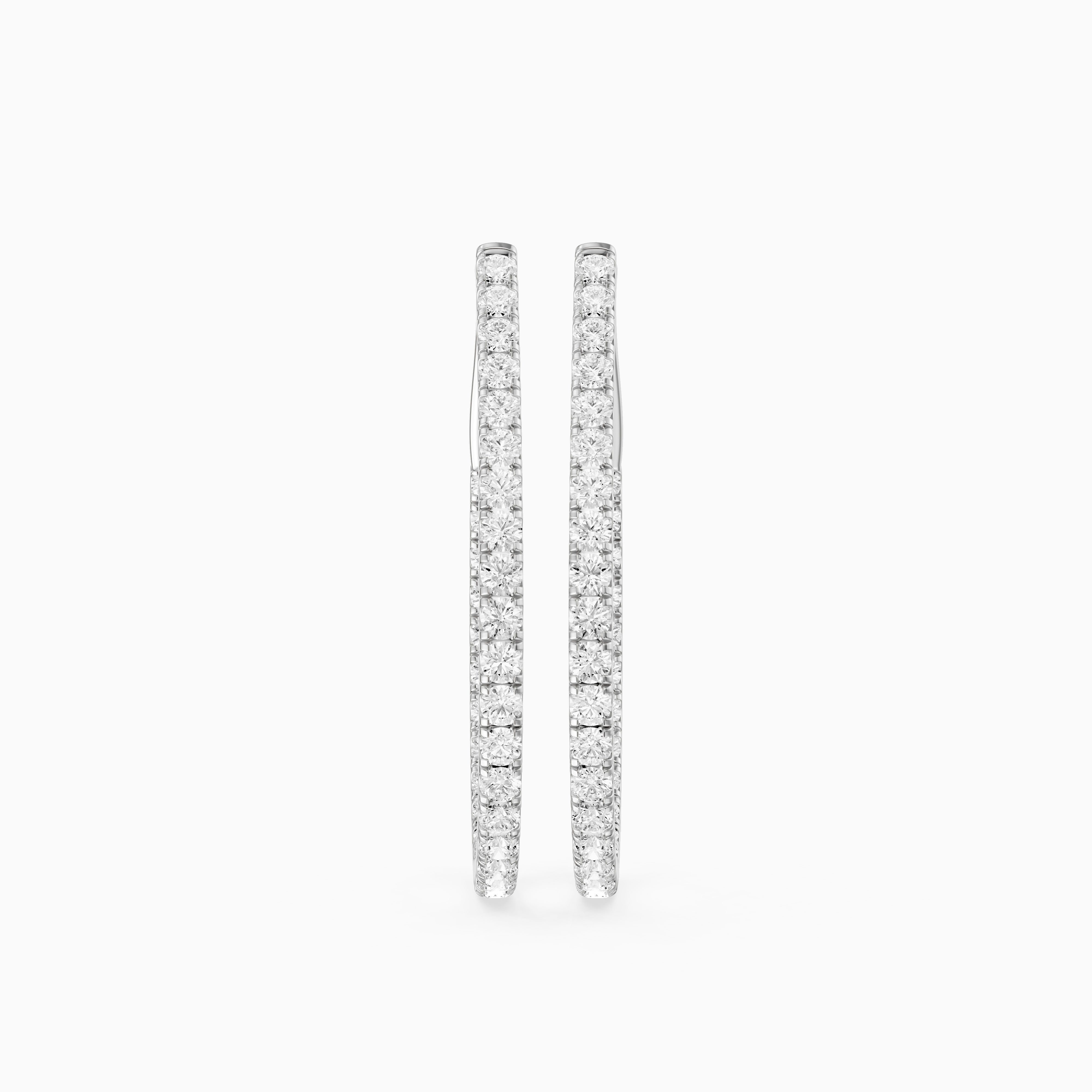 Mette Round Lab Grown Diamond Teardrop Hoop Earrings